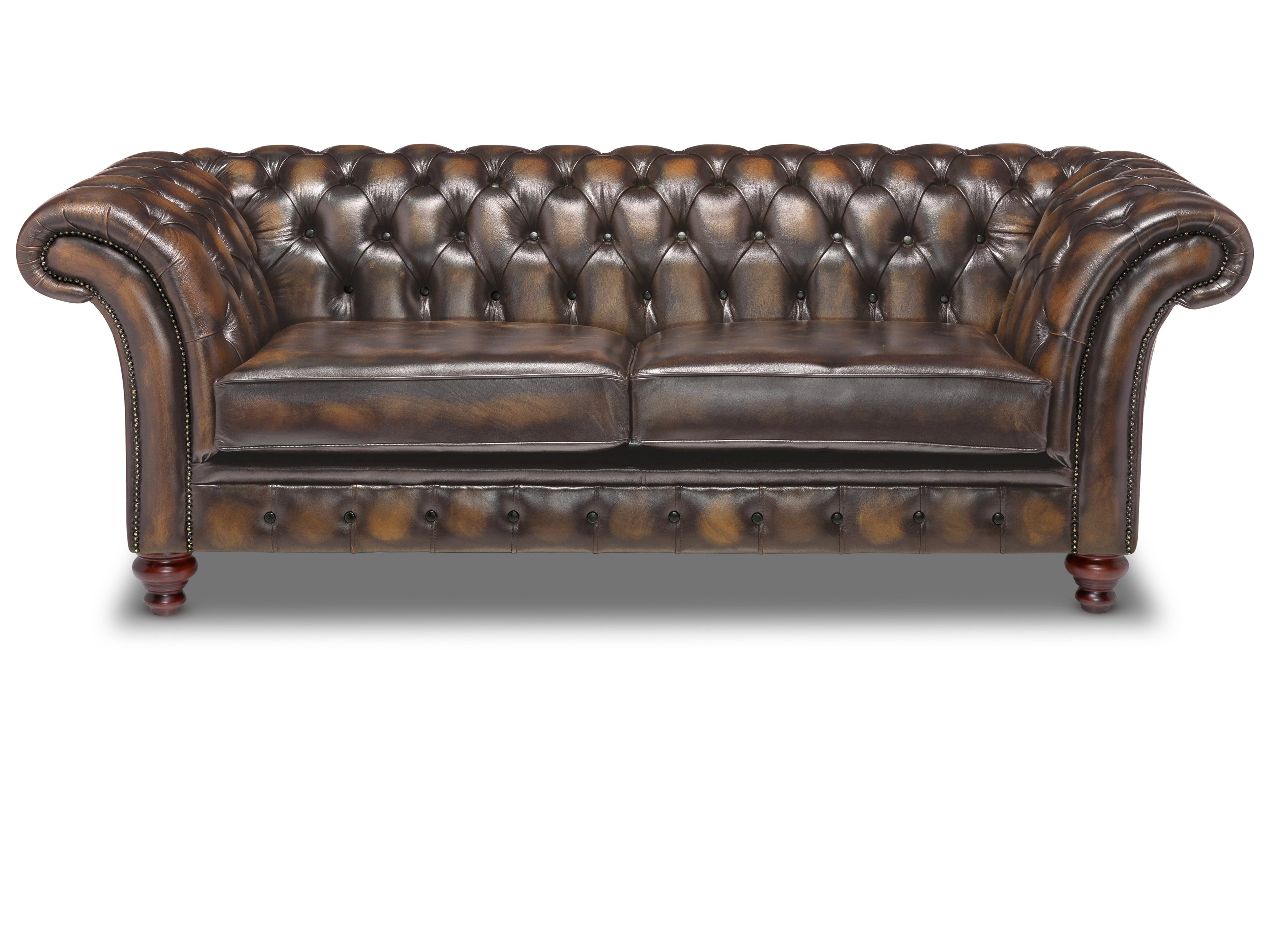 Milano Chesterfield Sofa Antique Autumn Tan Leather