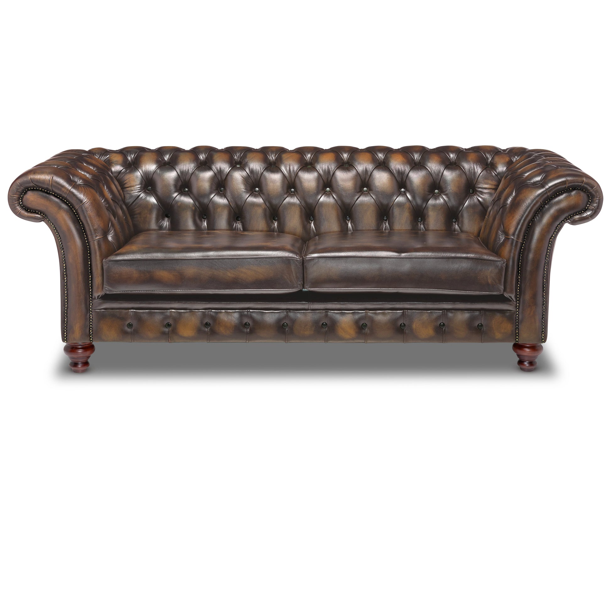 Milano Chesterfield Sofa Antique Autumn Tan Leather