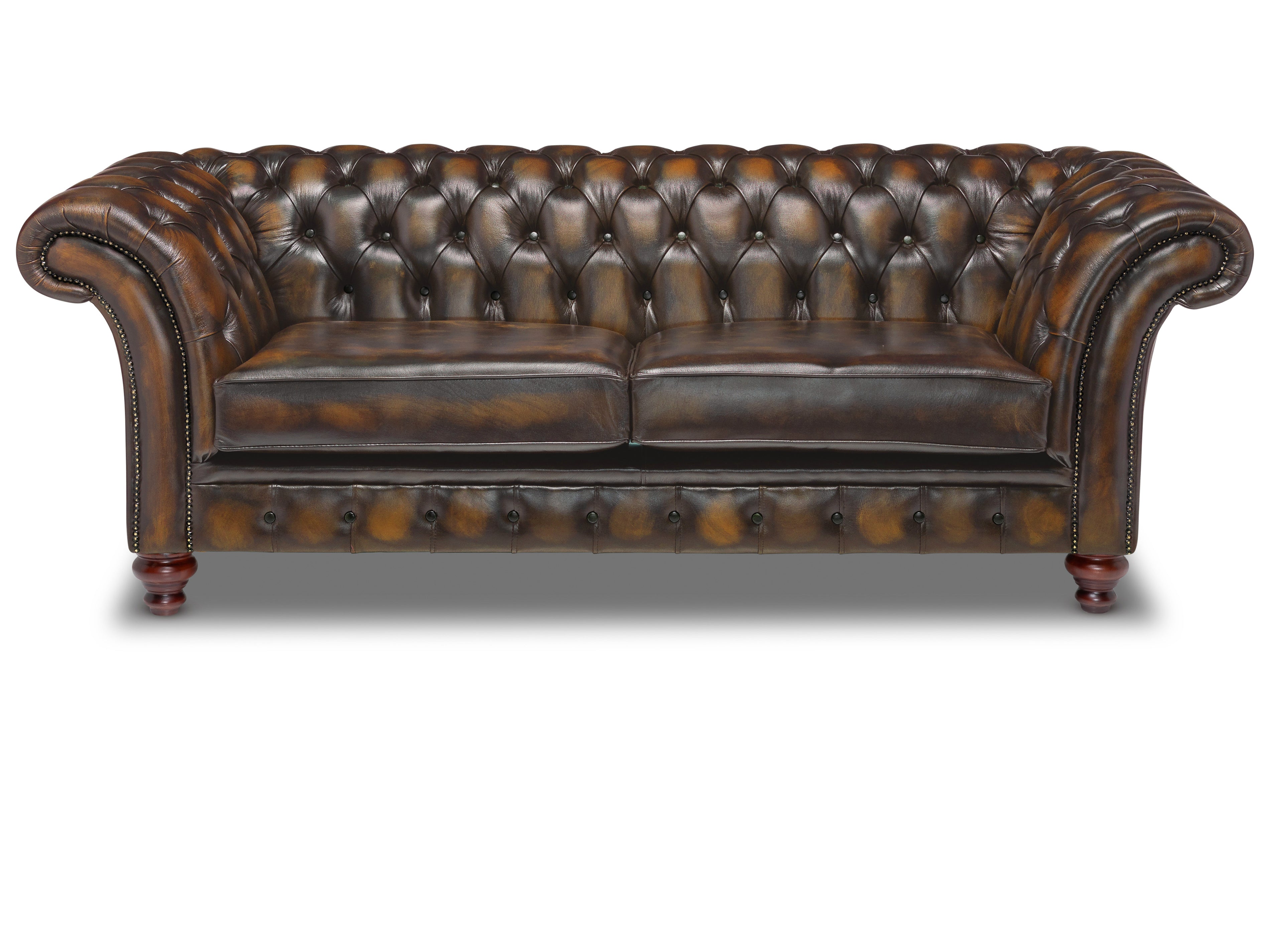 Milano Chesterfield Sofa Antique Harvest Gold Leather