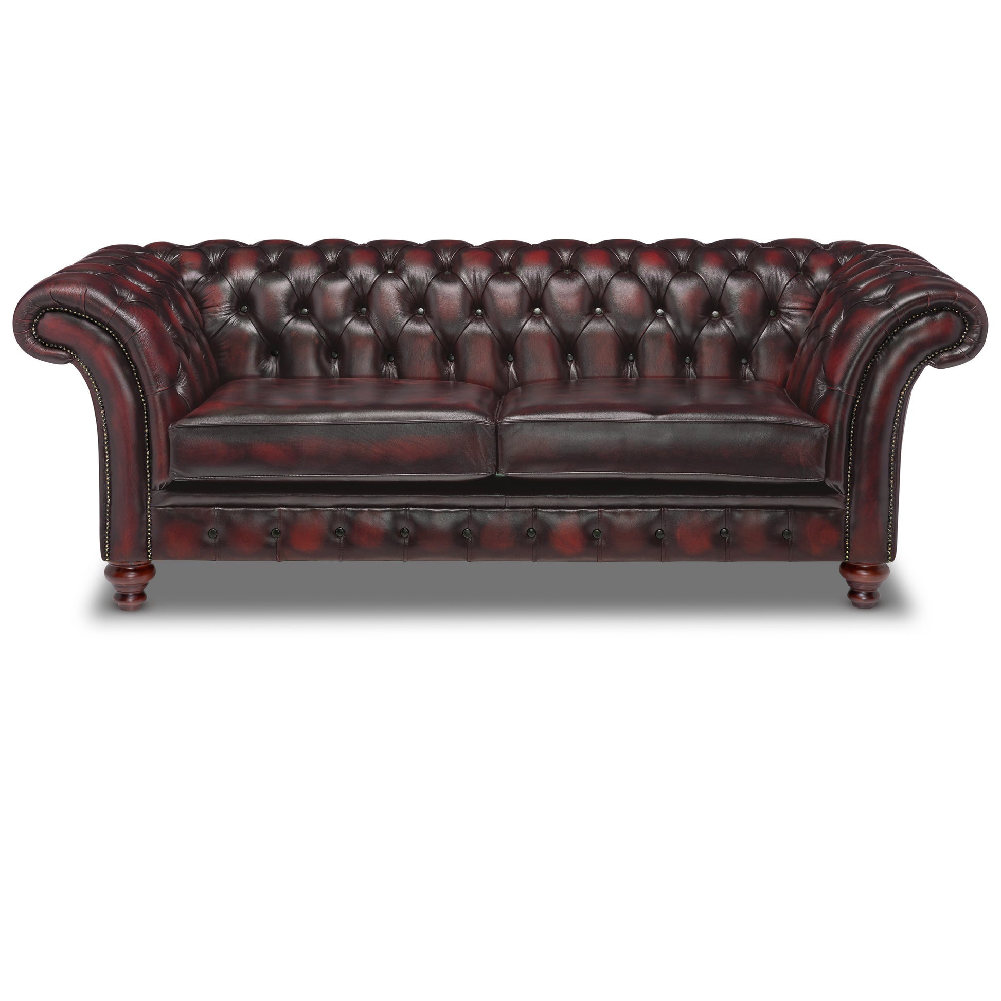 Milano Chesterfield Sofa Antique Wine Leather