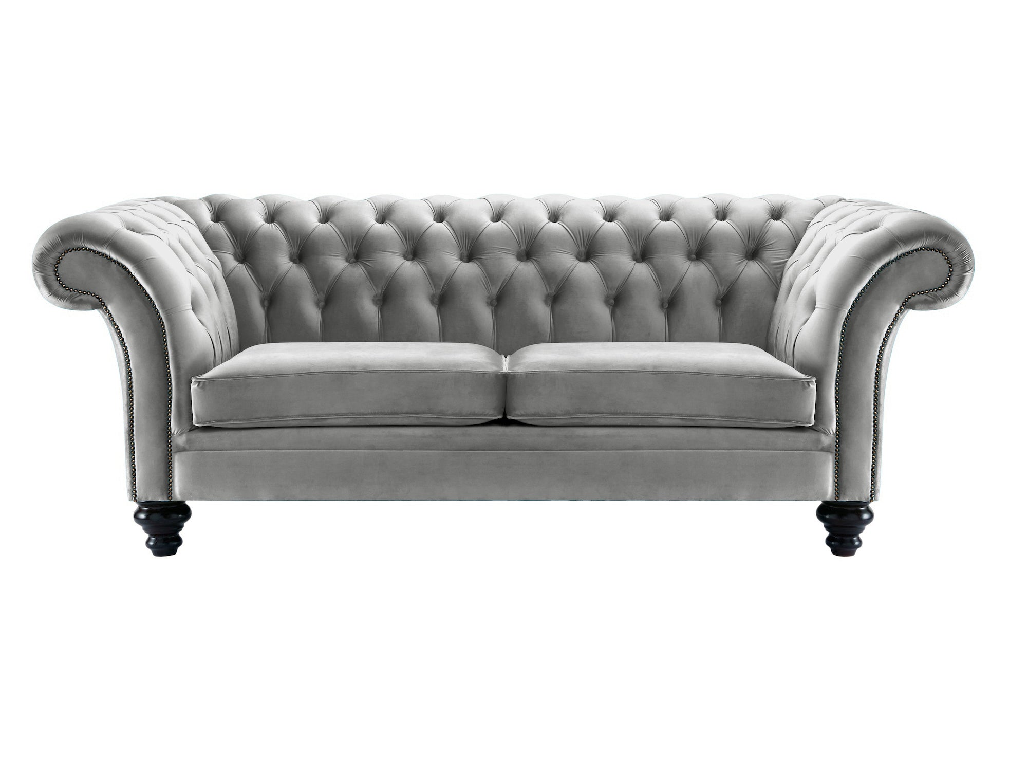 Milano Chesterfield Sofa Boutique Grey Velvet