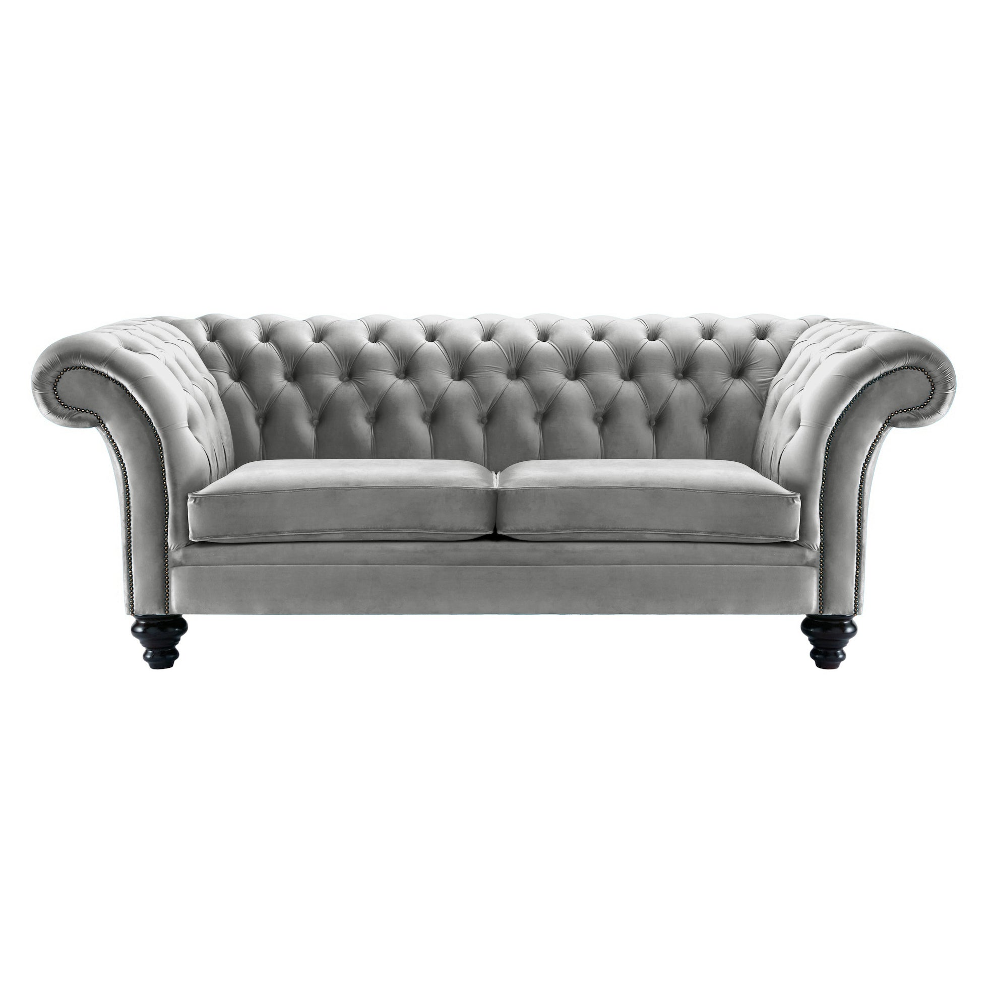 Milano Chesterfield Sofa Boutique Grey Velvet