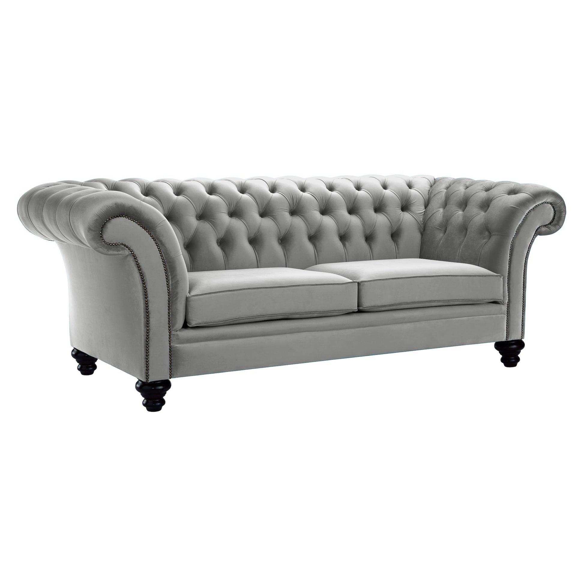 Milano Chesterfield Sofa Boutique Grey Velvet