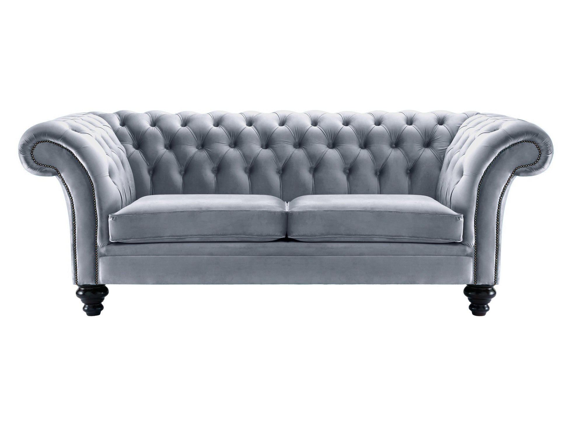 Milano Chesterfield Sofa Boutique Platinum Velvet