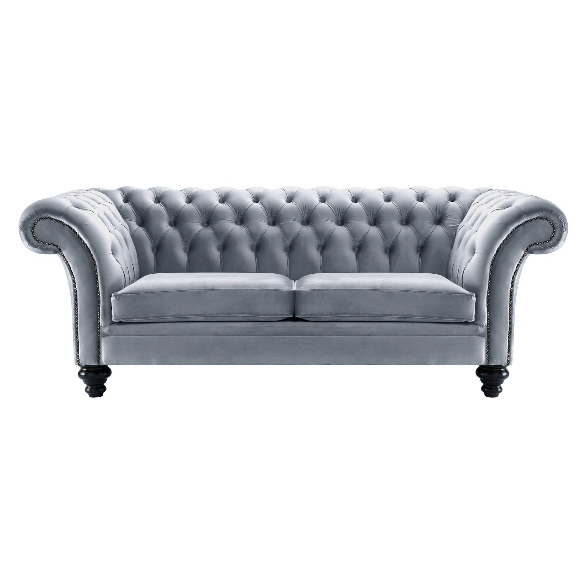 Milano Chesterfield Sofa Boutique Platinum Velvet