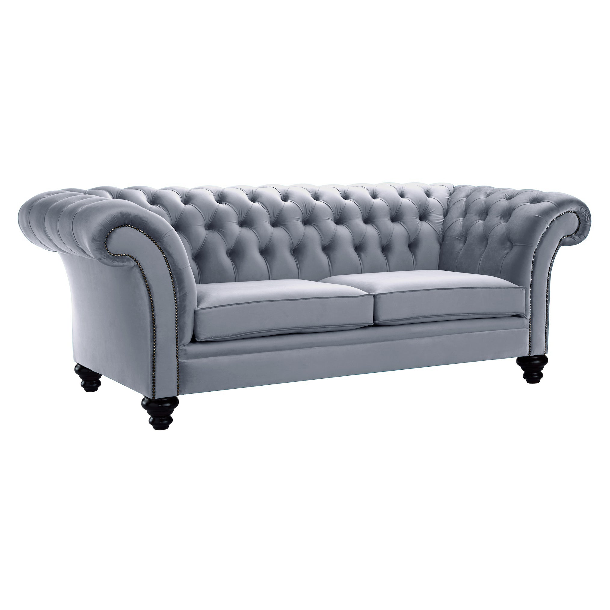 Milano Chesterfield Sofa Boutique Platinum Velvet