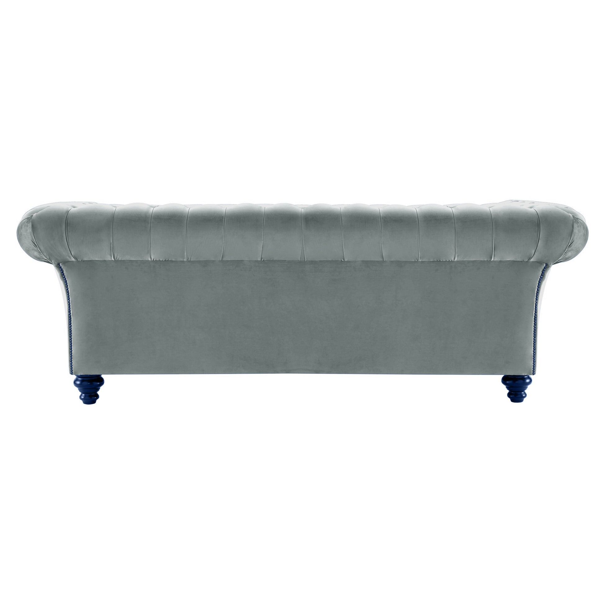 Milano Chesterfield Sofa Boutique Silver Velvet