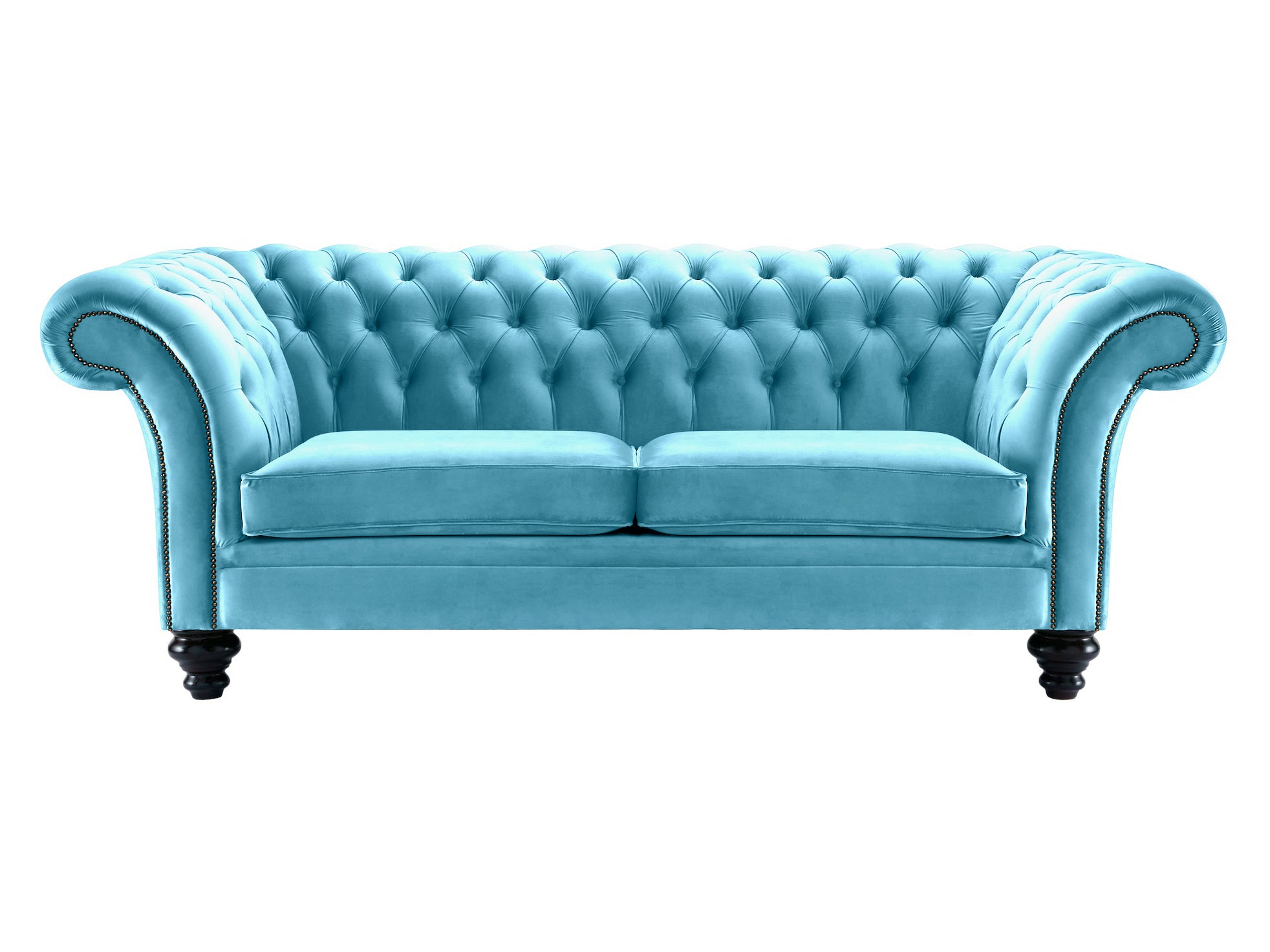 Milano Chesterfield Sofa Boutique Sky Velvet