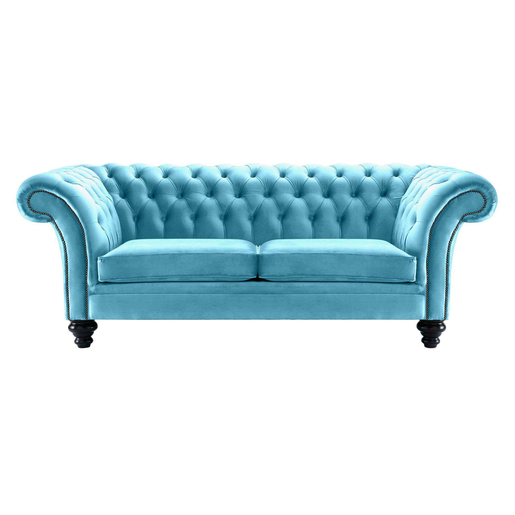 Milano Chesterfield Sofa Boutique Sky Velvet