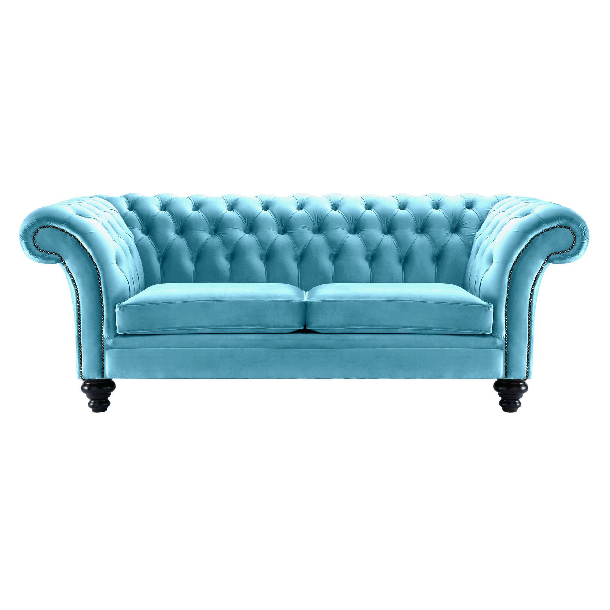 Milano Chesterfield Sofa Boutique Sky Velvet