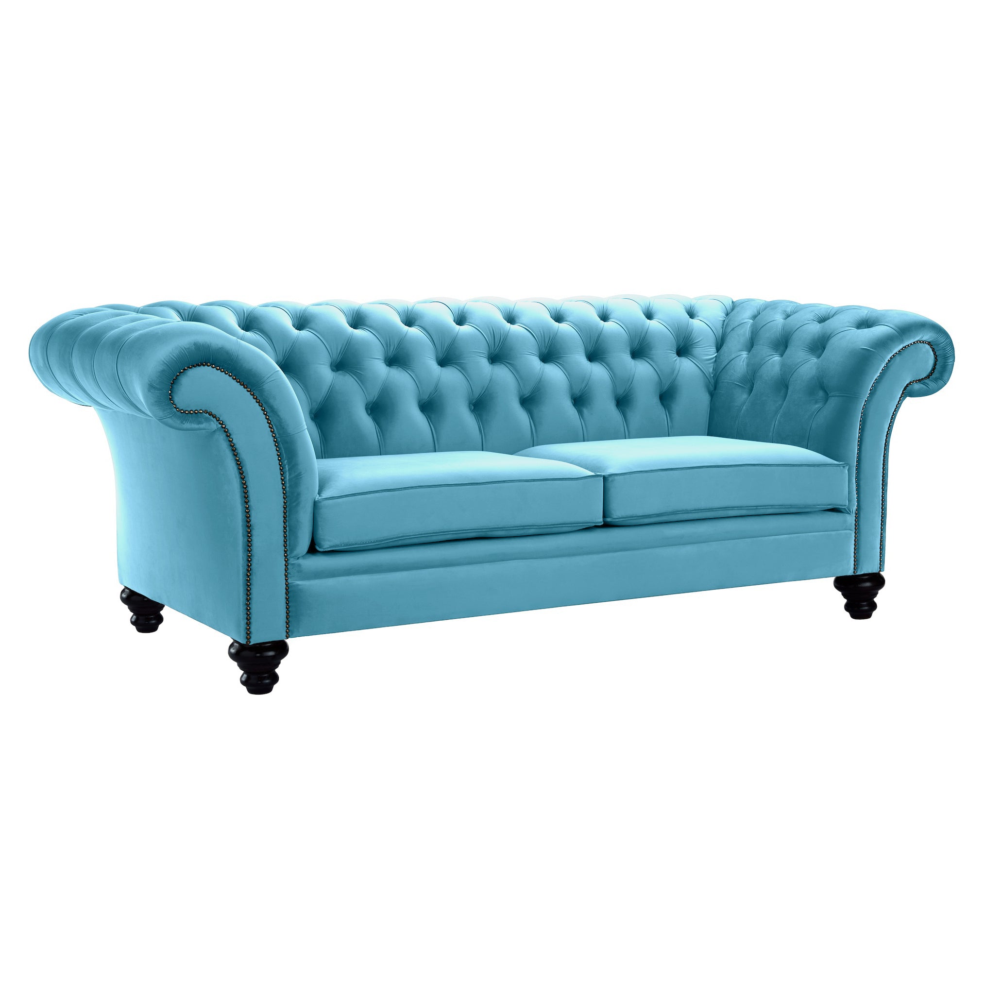 Milano Chesterfield Sofa Boutique Sky Velvet