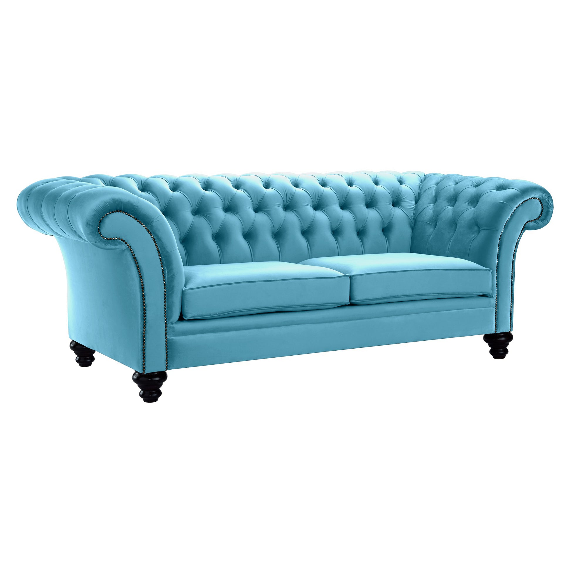 Milano Chesterfield Sofa Boutique Sky Velvet