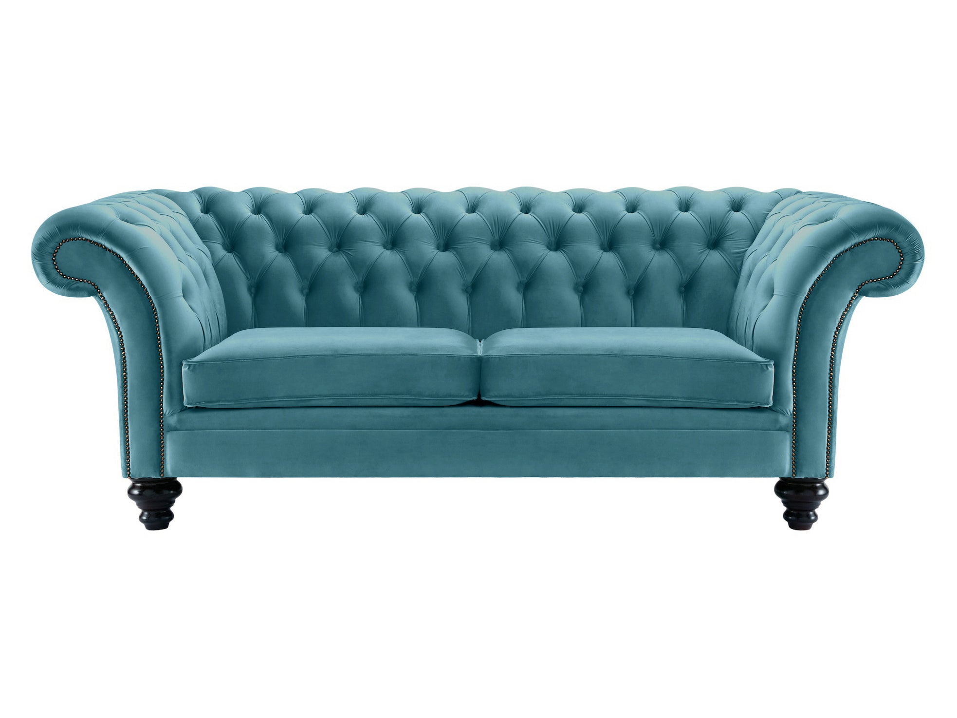 Milano Chesterfield Sofa Boutique Teal Velvet