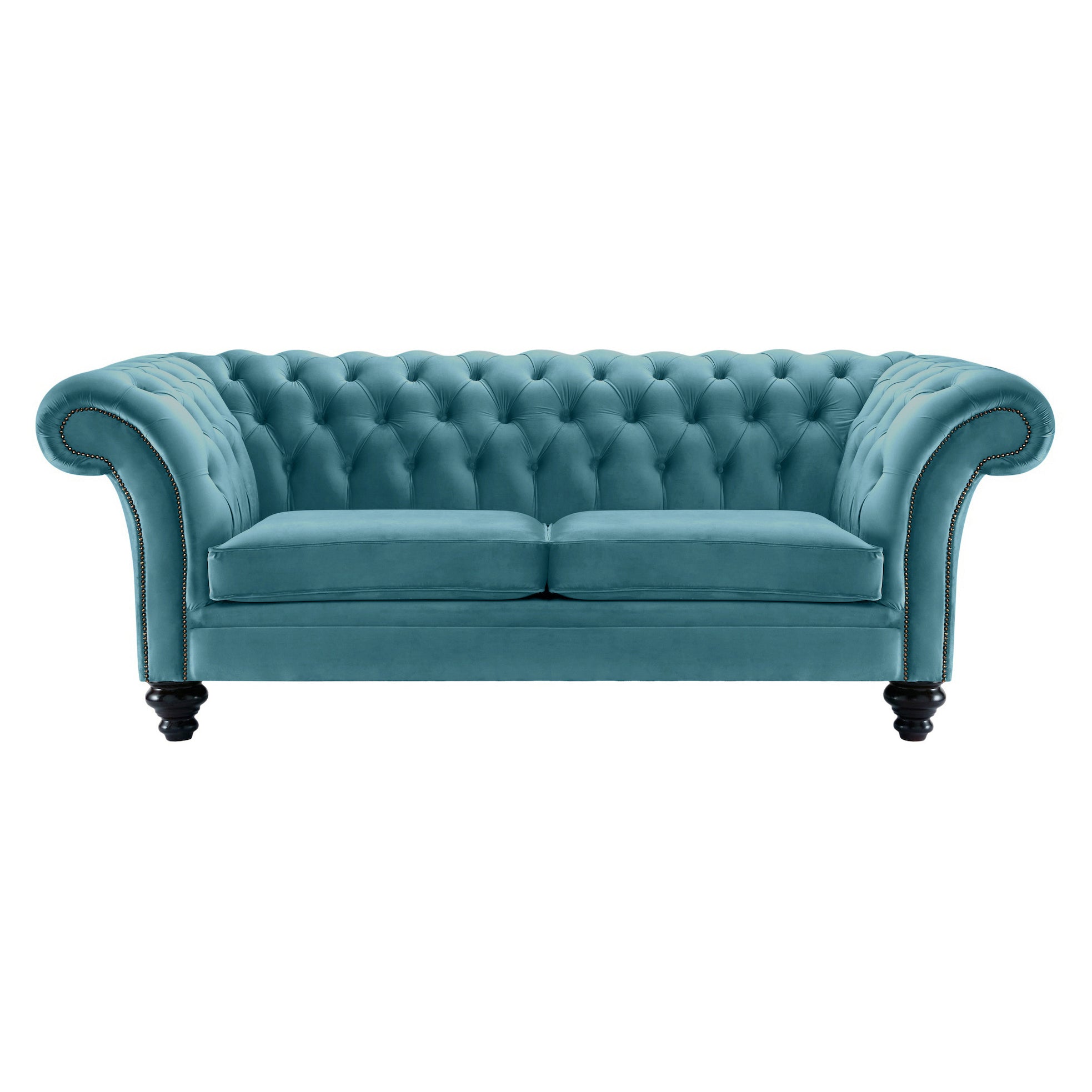 Milano Chesterfield Sofa Boutique Teal Velvet
