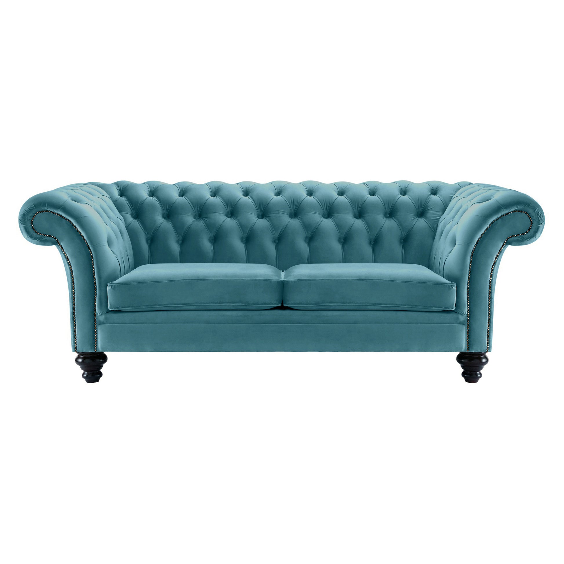 Milano Chesterfield Sofa Boutique Teal Velvet