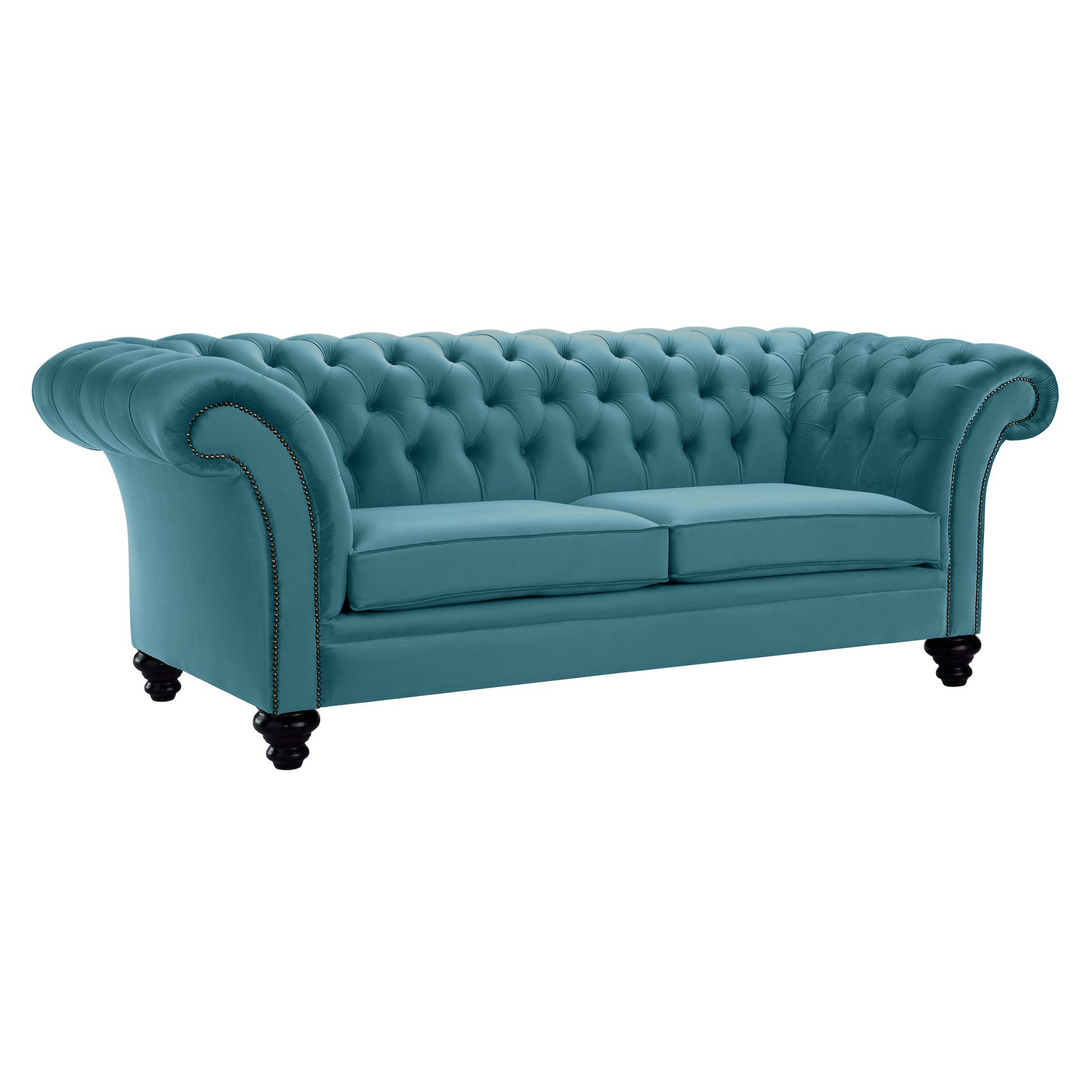 Milano Chesterfield Sofa Boutique Teal Velvet