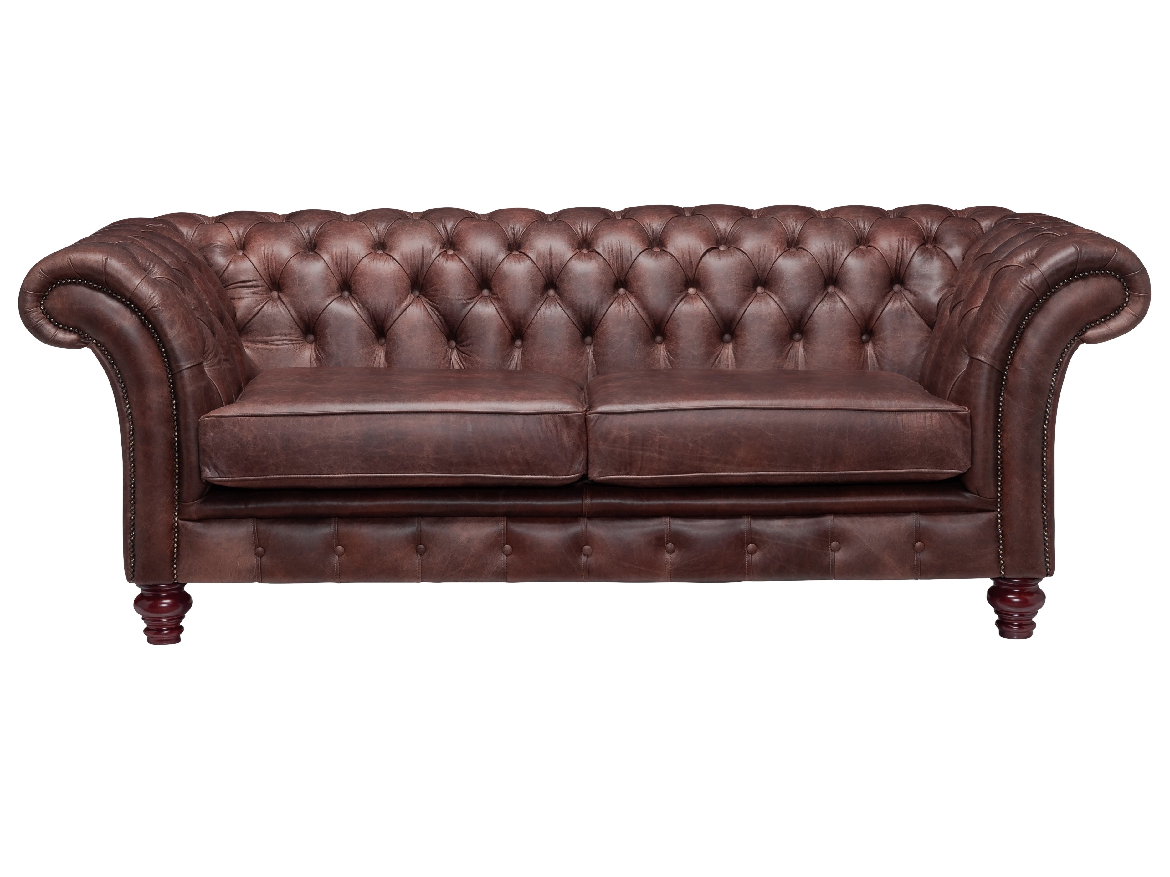 Milano Chesterfield Sofa Dune Claret Leather
