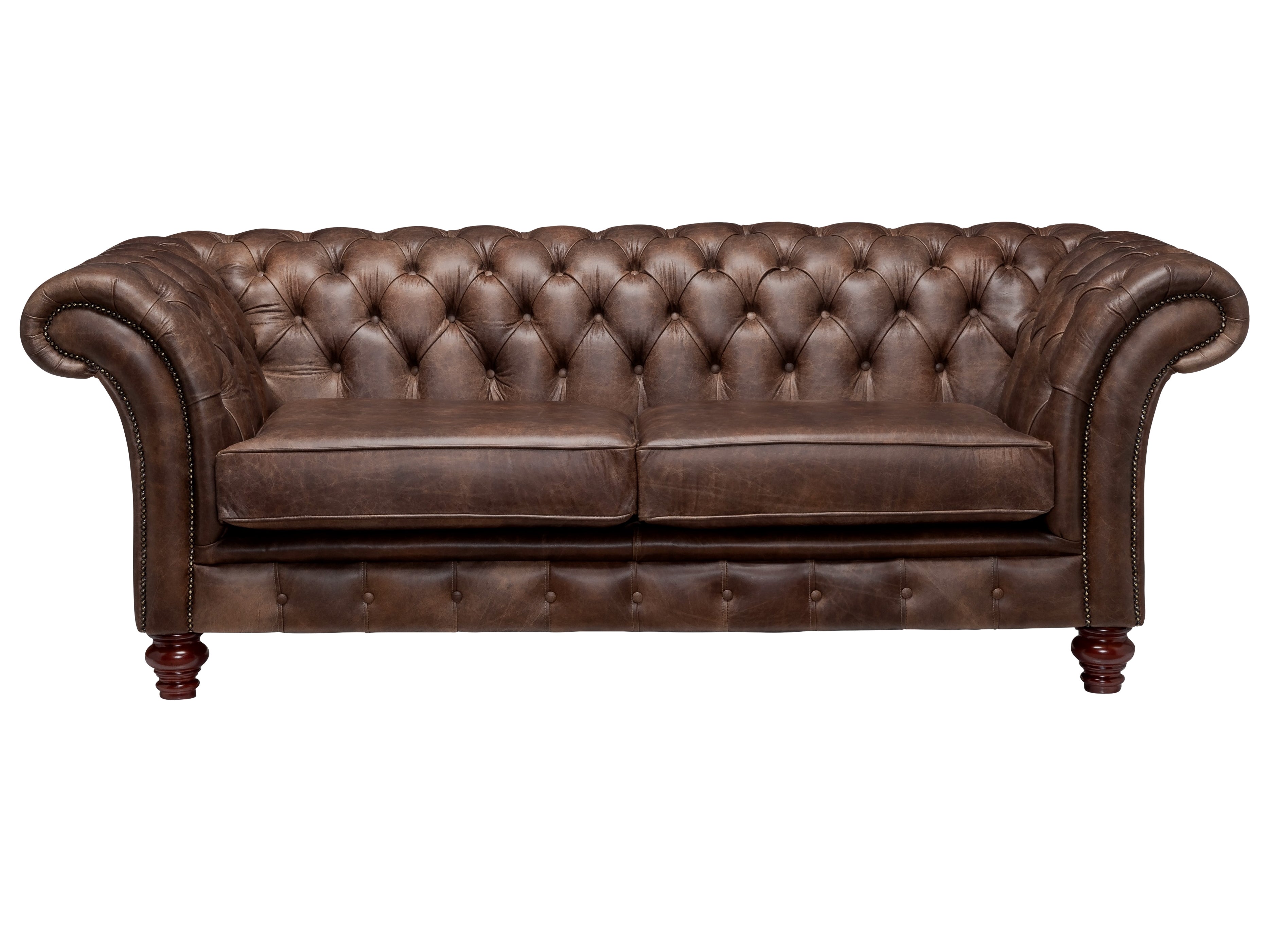 Milano Chesterfield Sofa Dune Coffee Leather