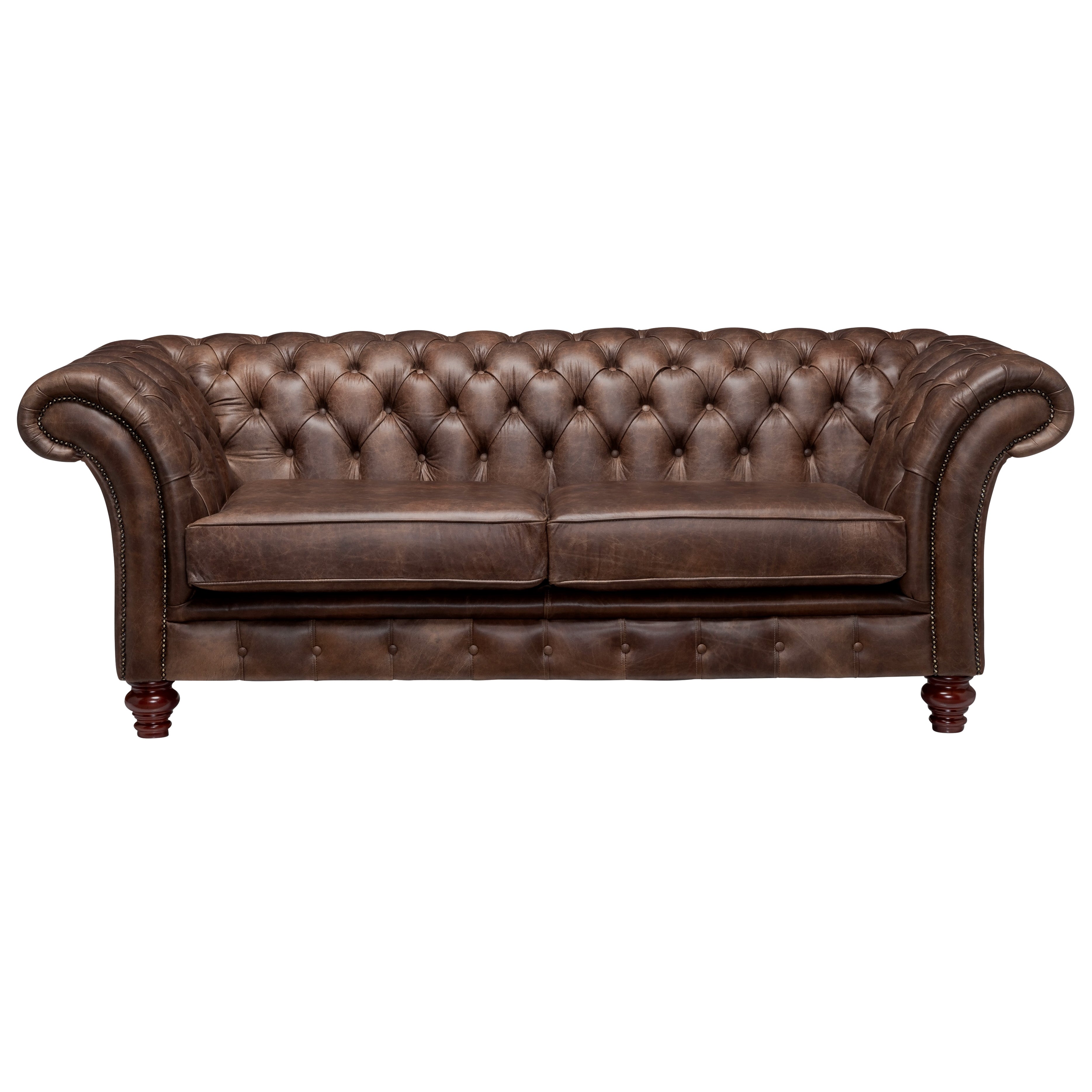 Milano Chesterfield Sofa Dune Coffee Leather