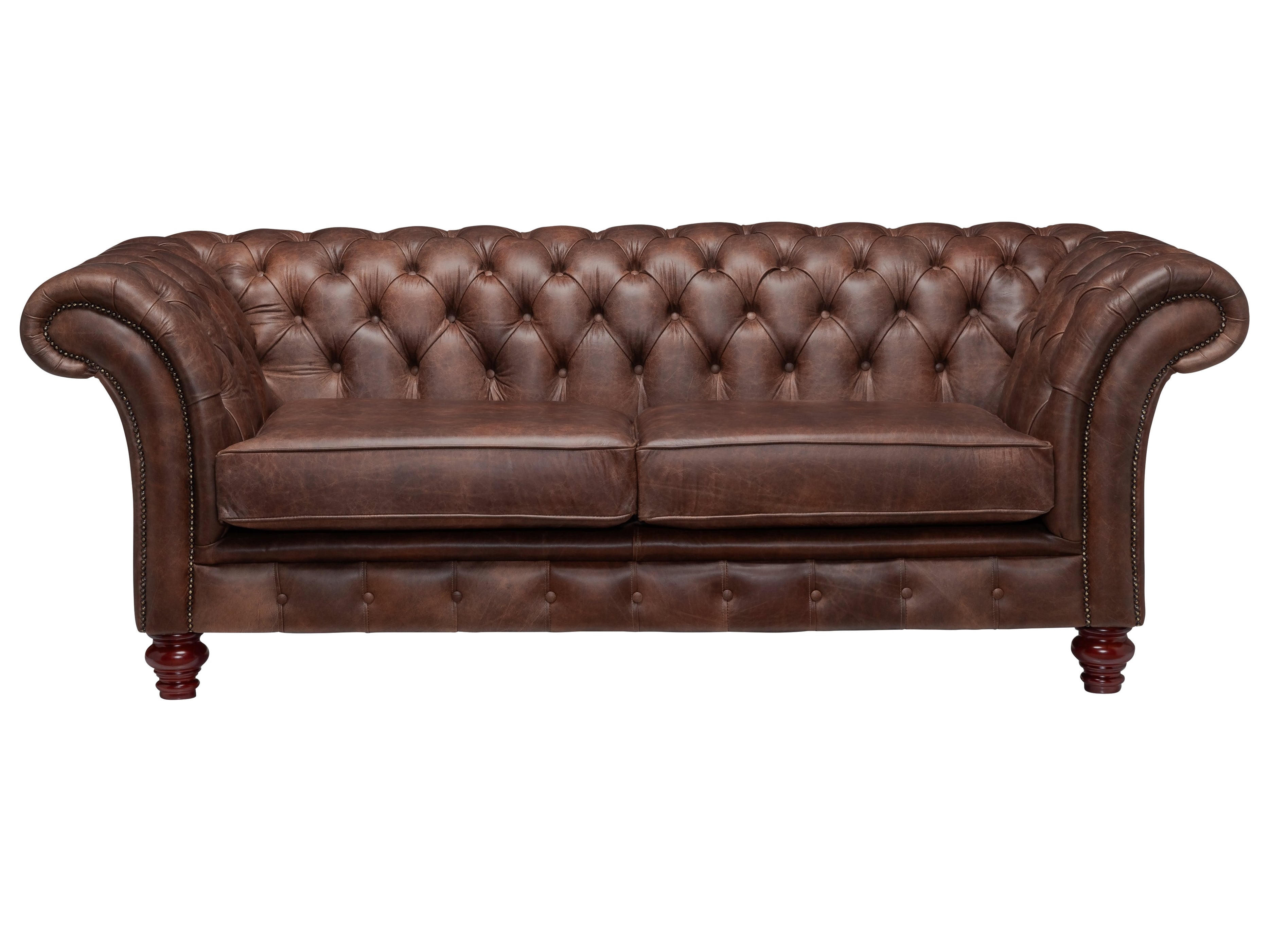 Milano Chesterfield Sofa Dune Hazel Leather