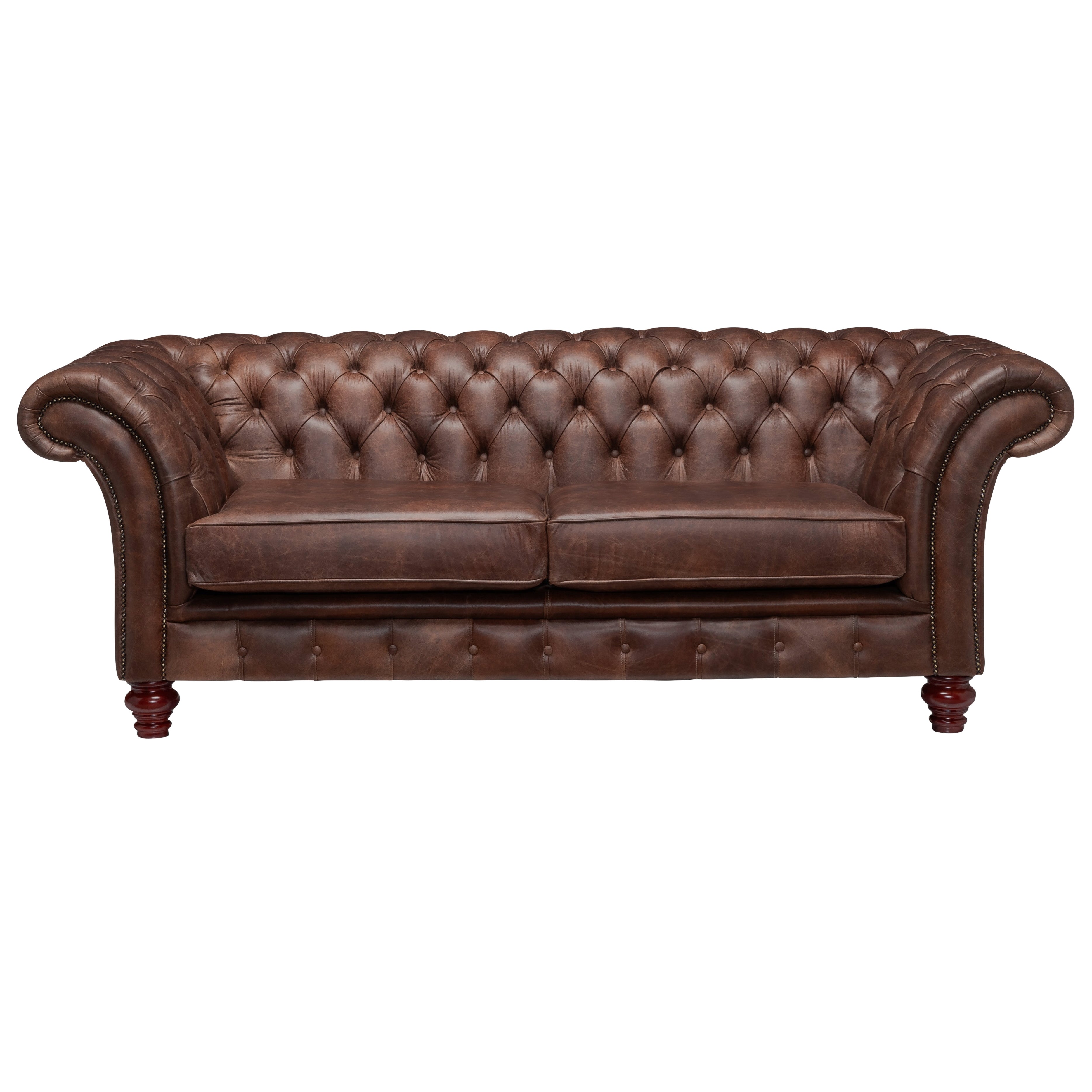 Milano Chesterfield Sofa Dune Hazel Leather