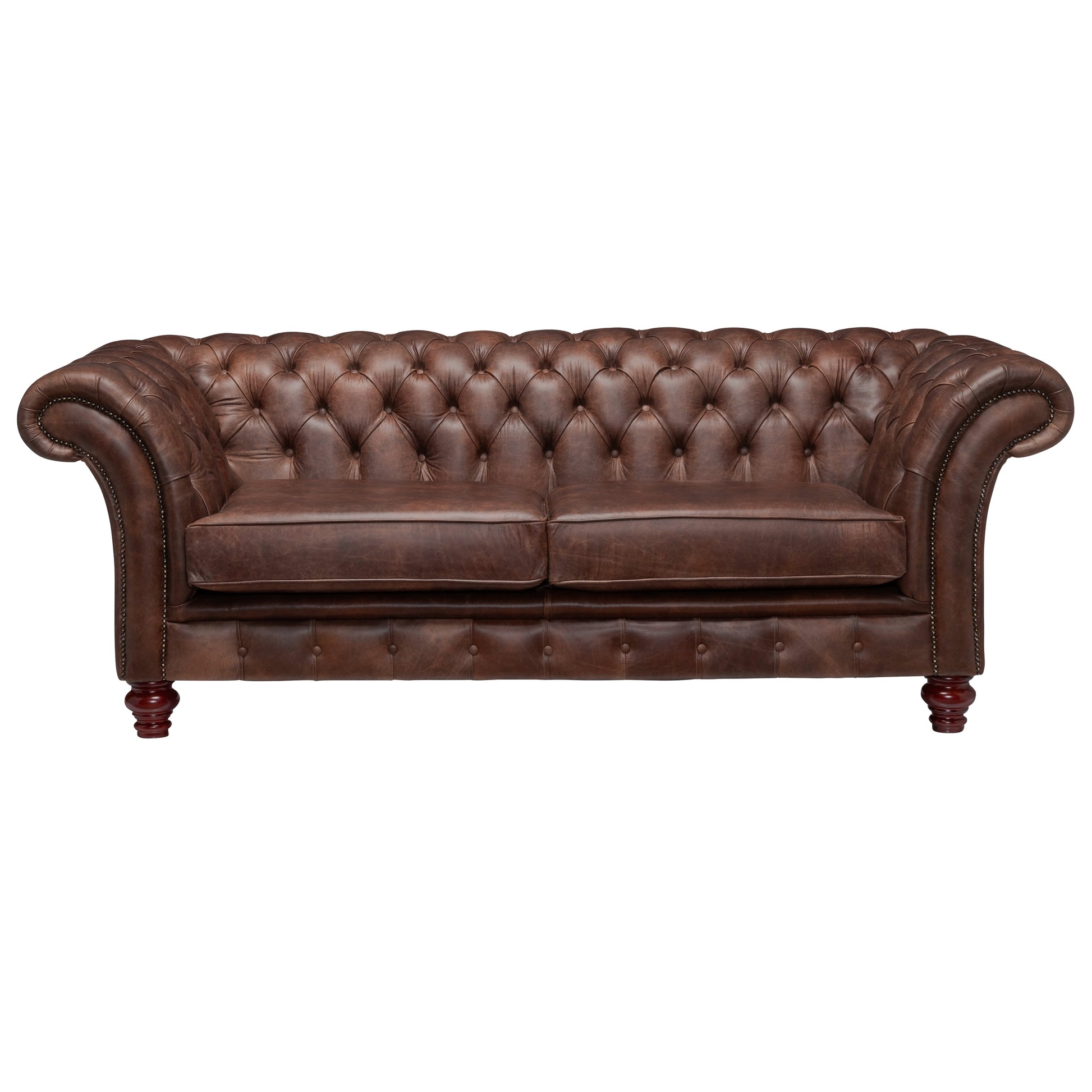 Milano Chesterfield Sofa Dune Hazel Leather