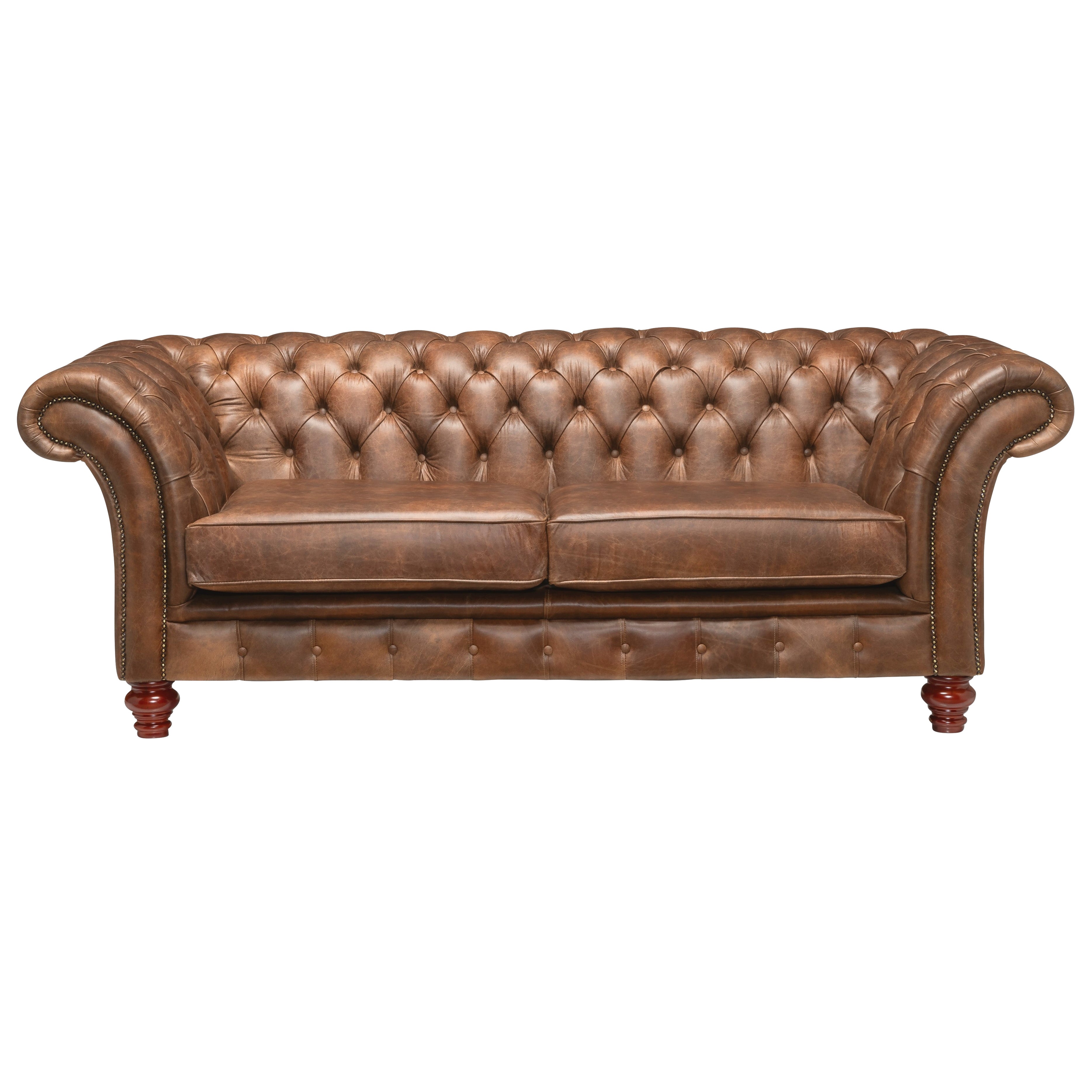 Milano Chesterfield Sofa Dune Sand Leather