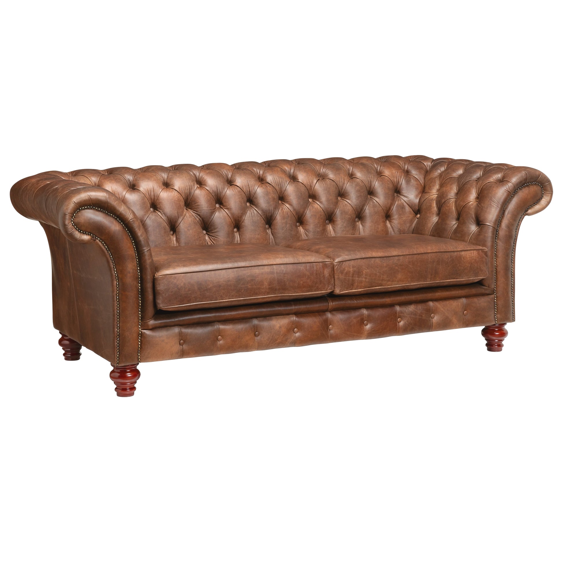 Milano Chesterfield Sofa Dune Sand Leather