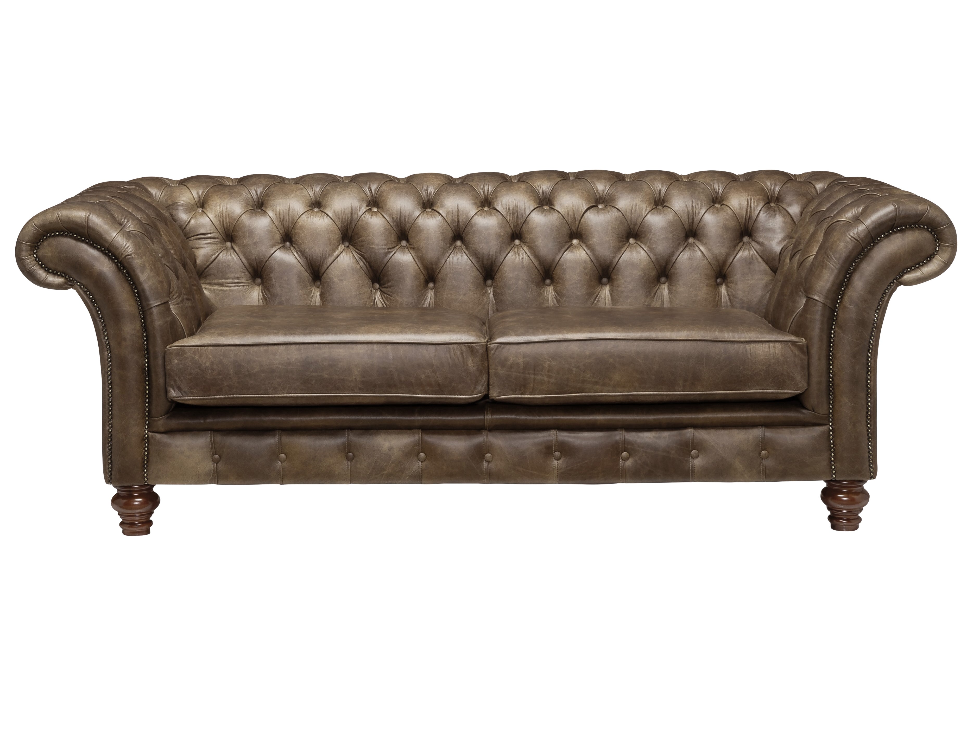 Milano Chesterfield Sofa Dune Stone Leather