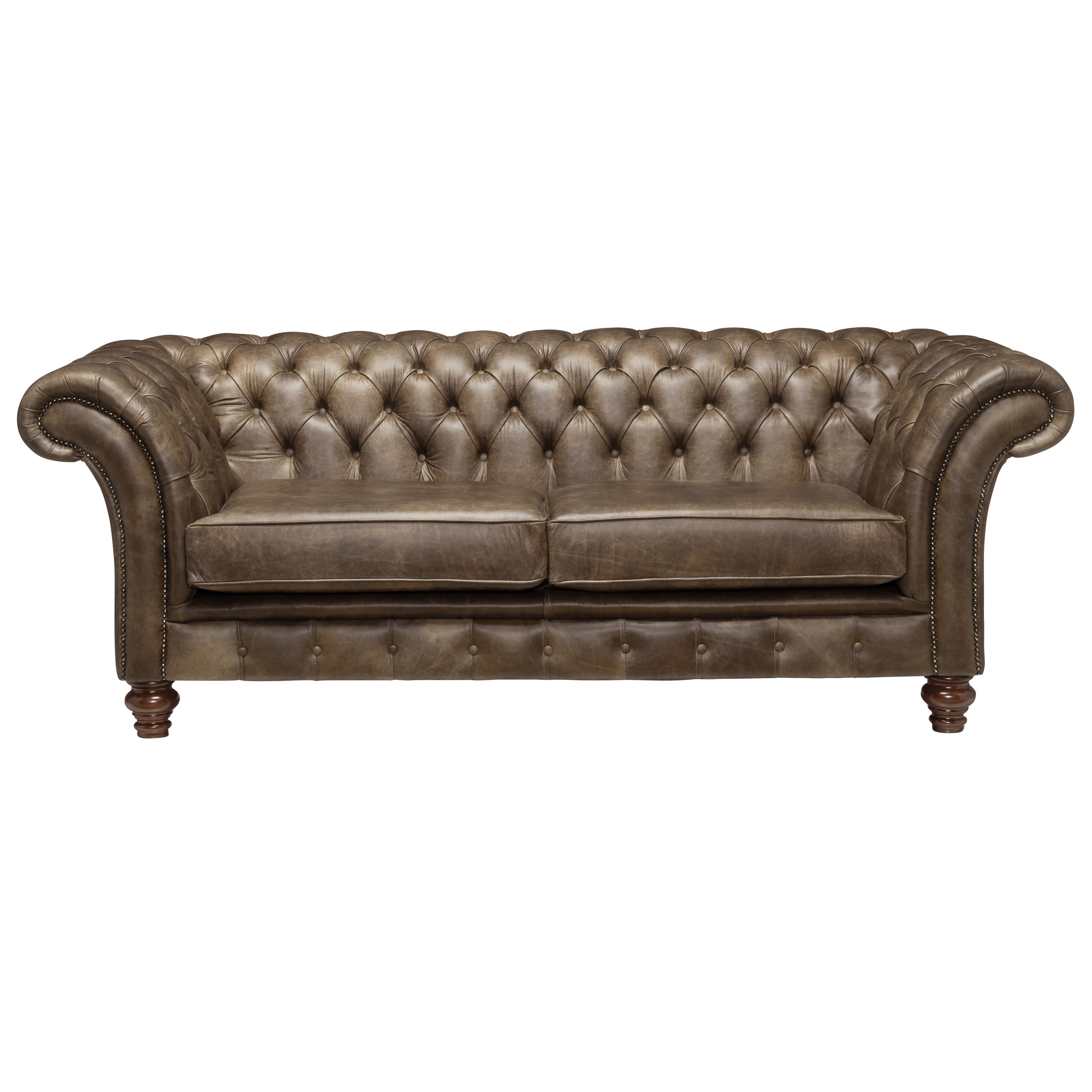 Milano Chesterfield Sofa Dune Stone Leather