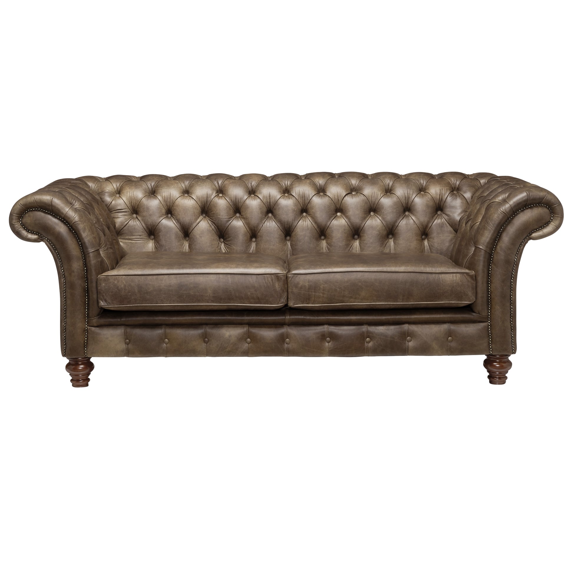 Milano Chesterfield Sofa Dune Stone Leather