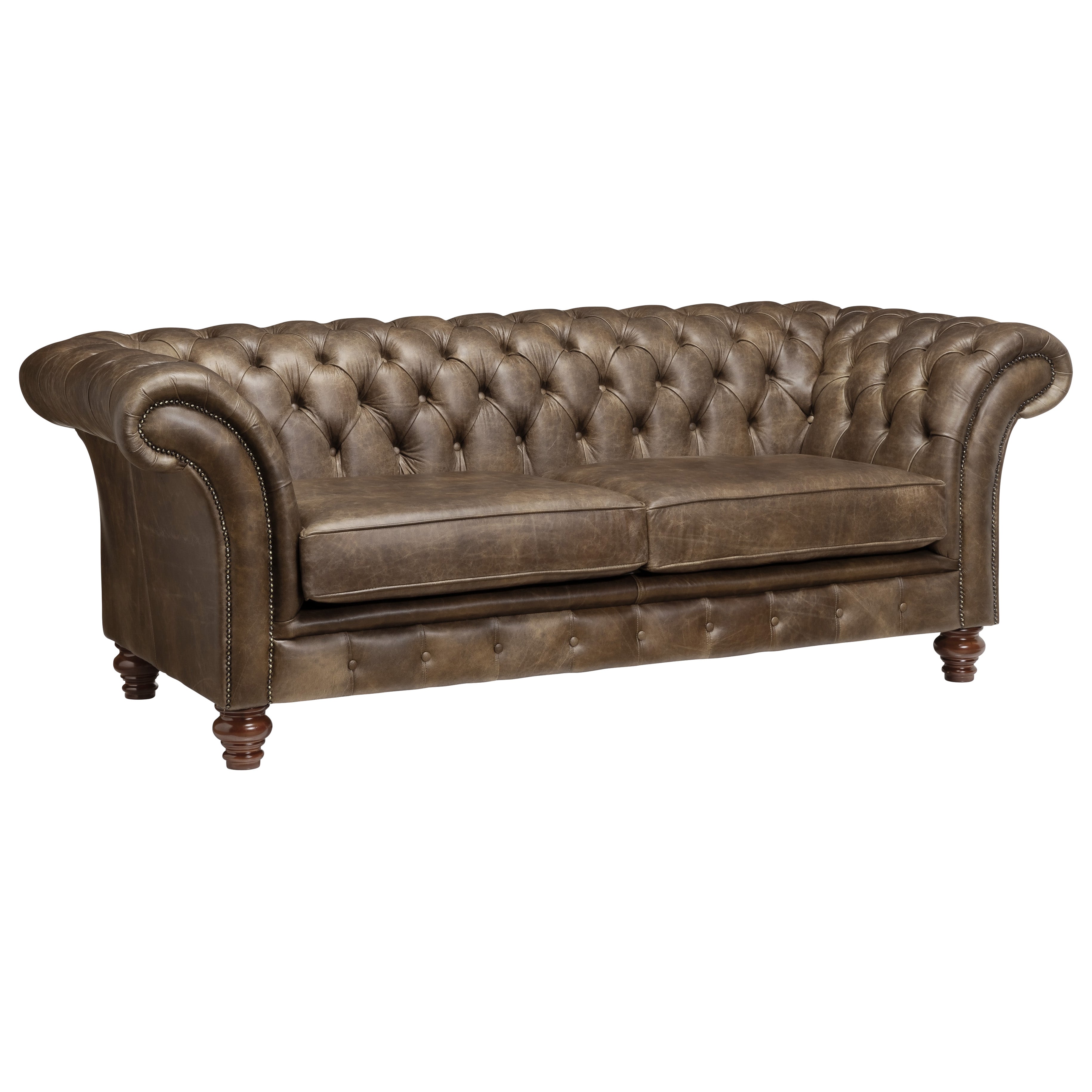 Milano Chesterfield Sofa Dune Stone Leather