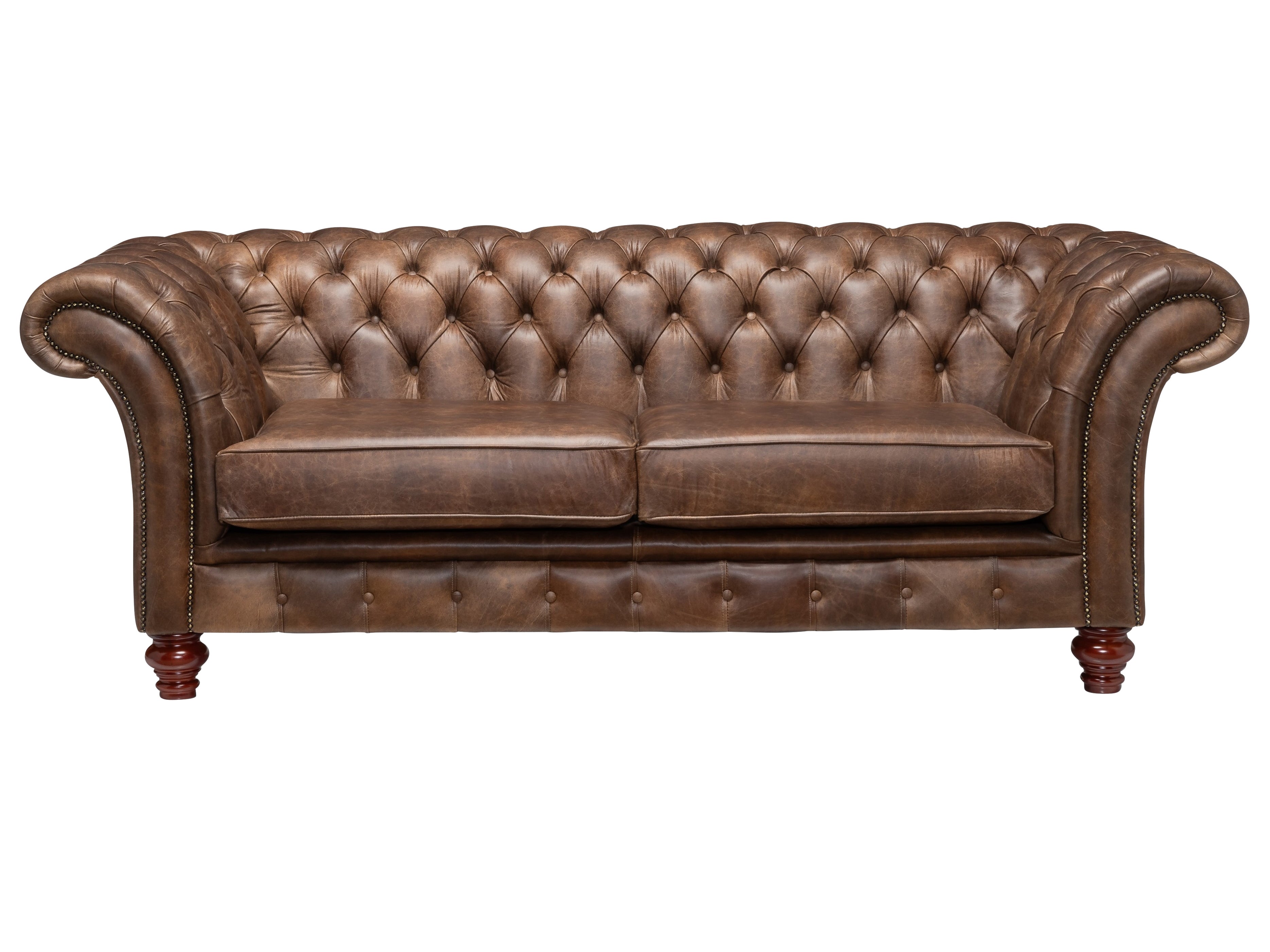 Milano Chesterfield Sofa Dune Toffee Leather