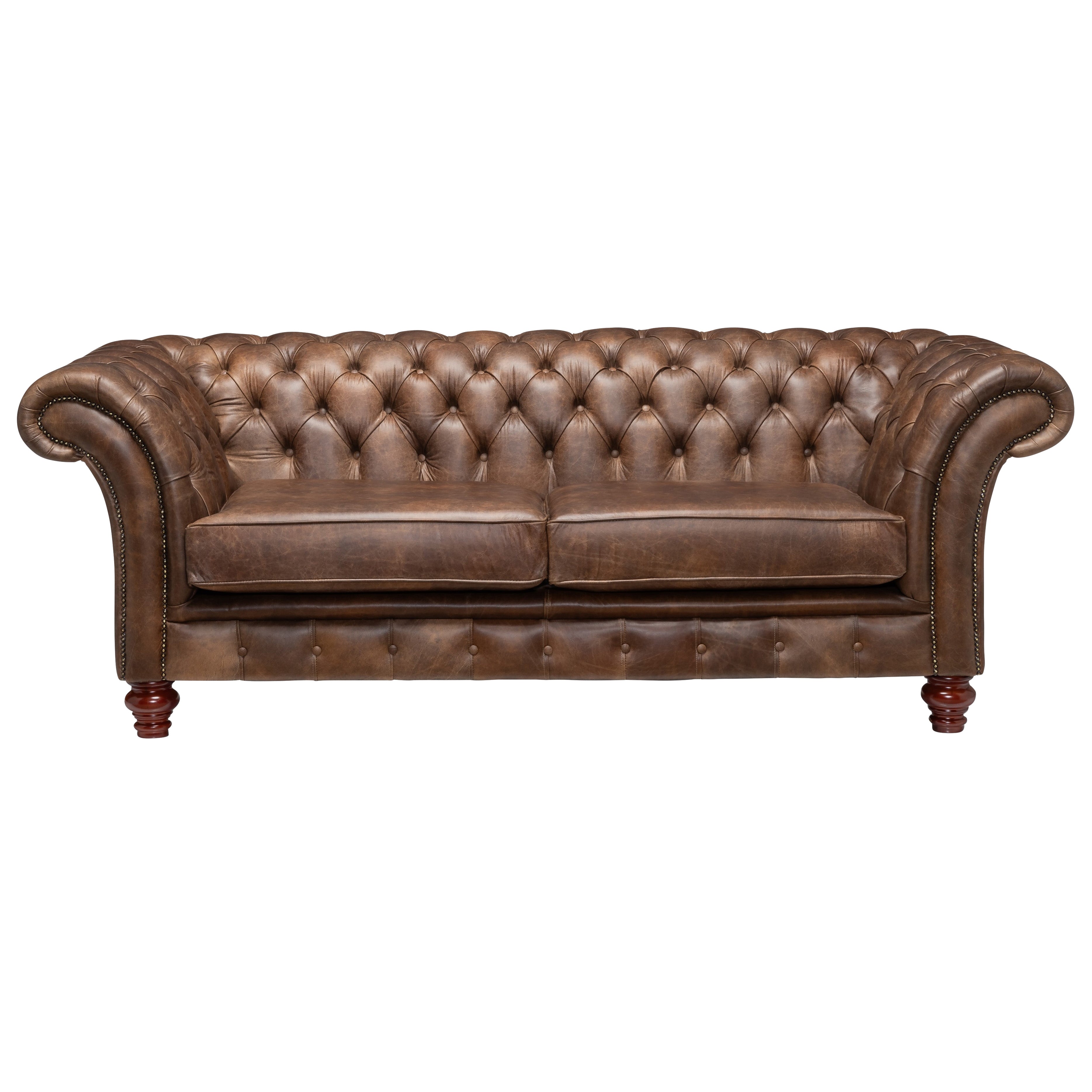Milano Chesterfield Sofa Dune Toffee Leather