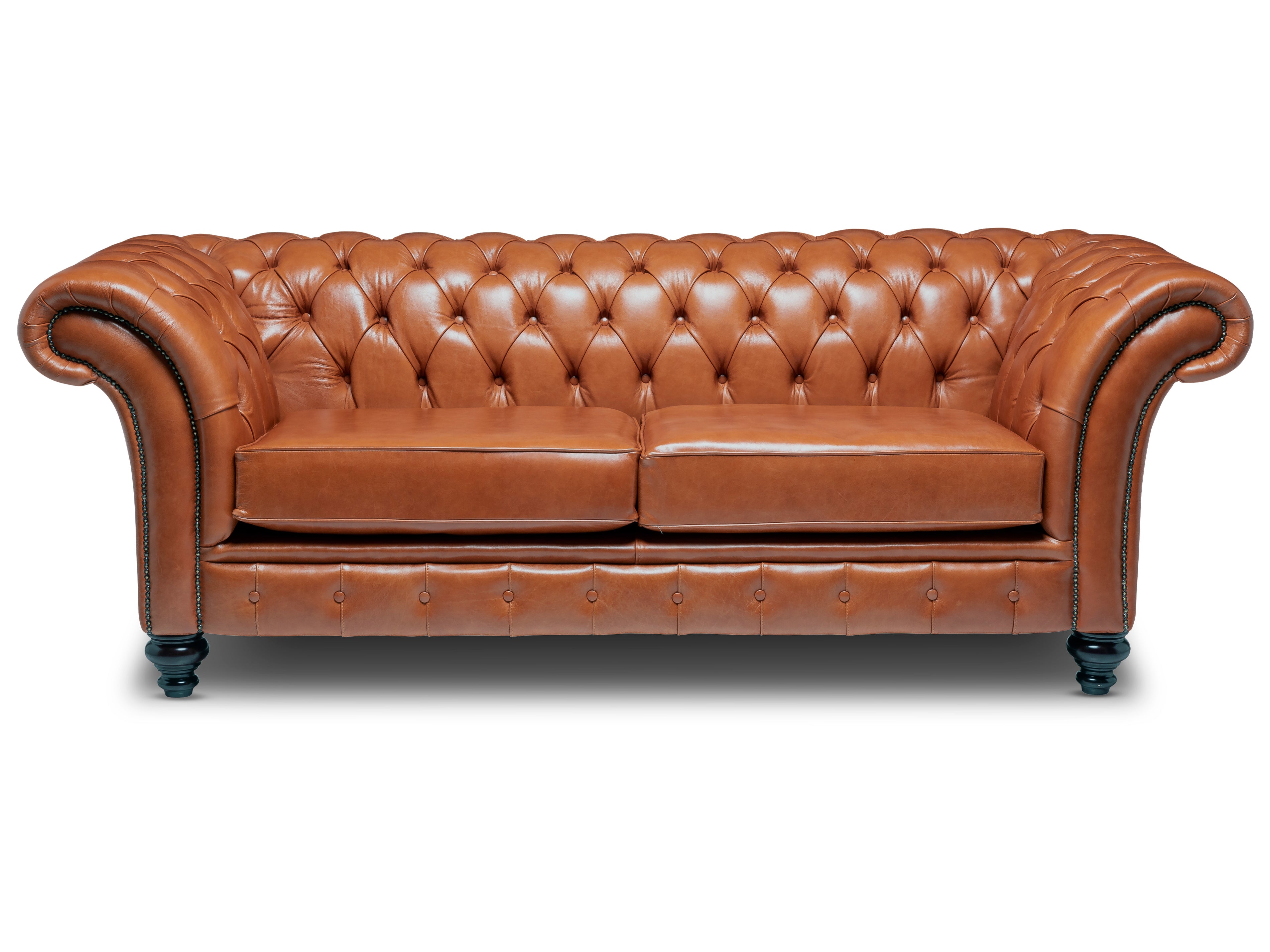 Milano Chesterfield Sofa Old English Bruciato Leather