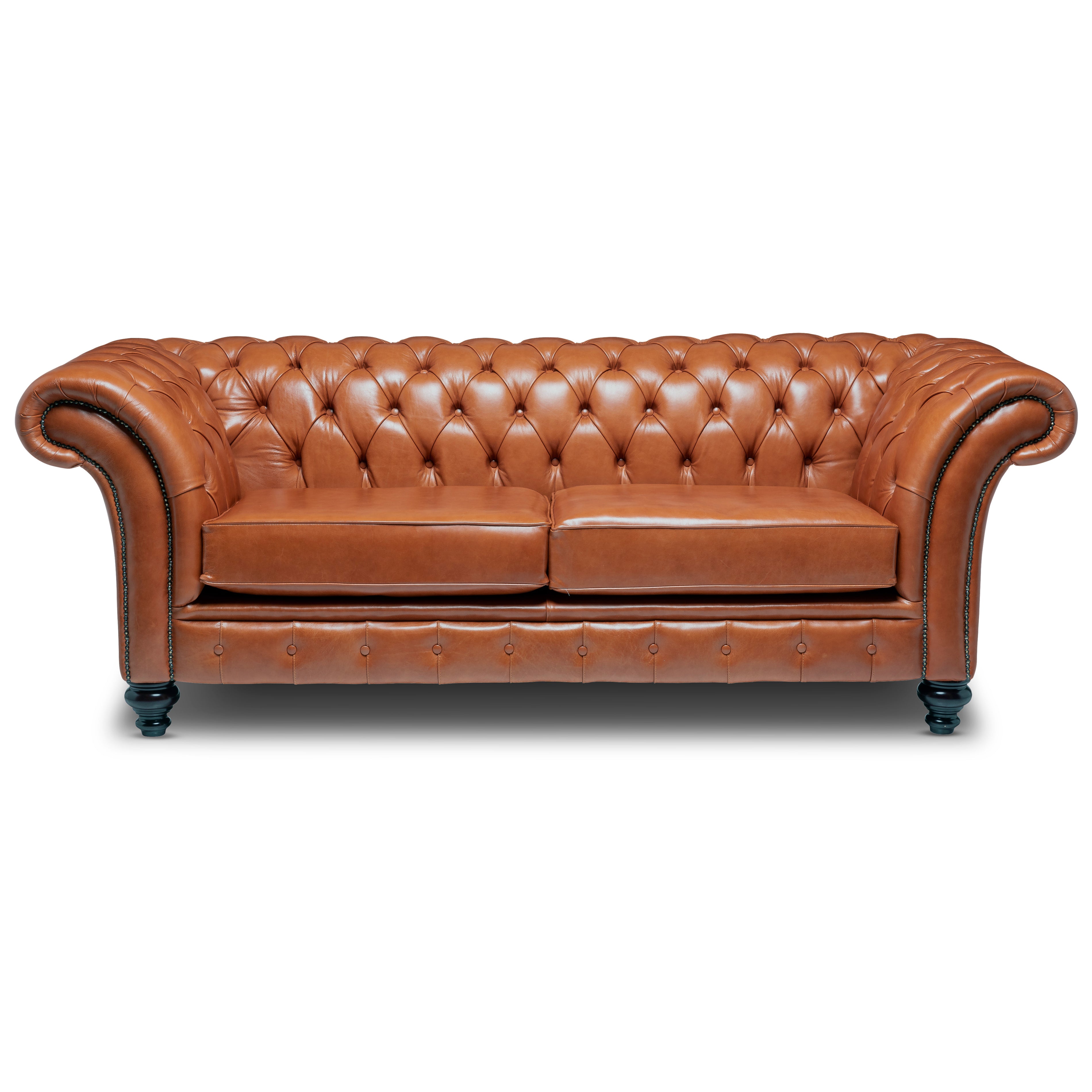 Milano Chesterfield Sofa Old English Bruciato Leather