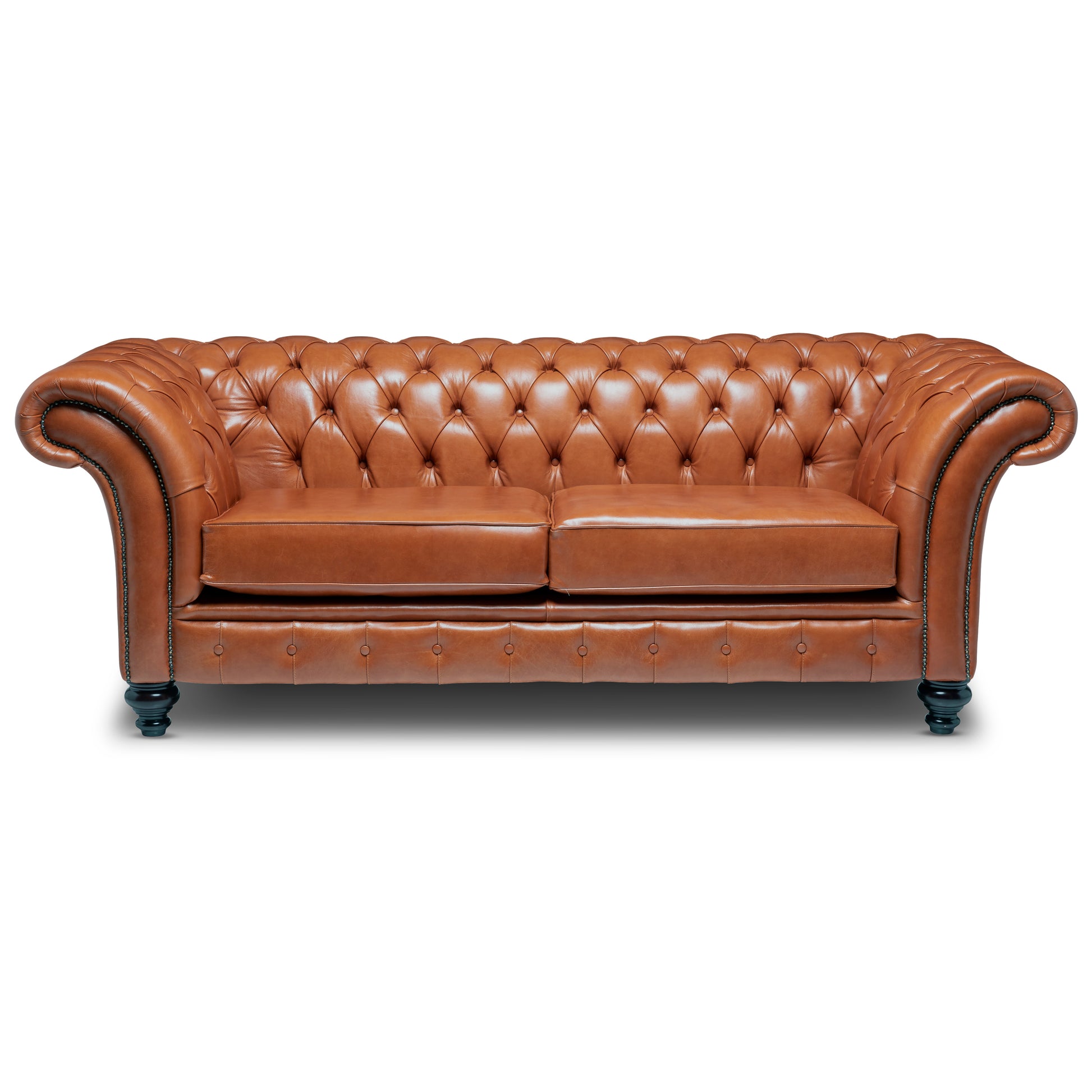 Milano Chesterfield Sofa Old English Bruciato Leather