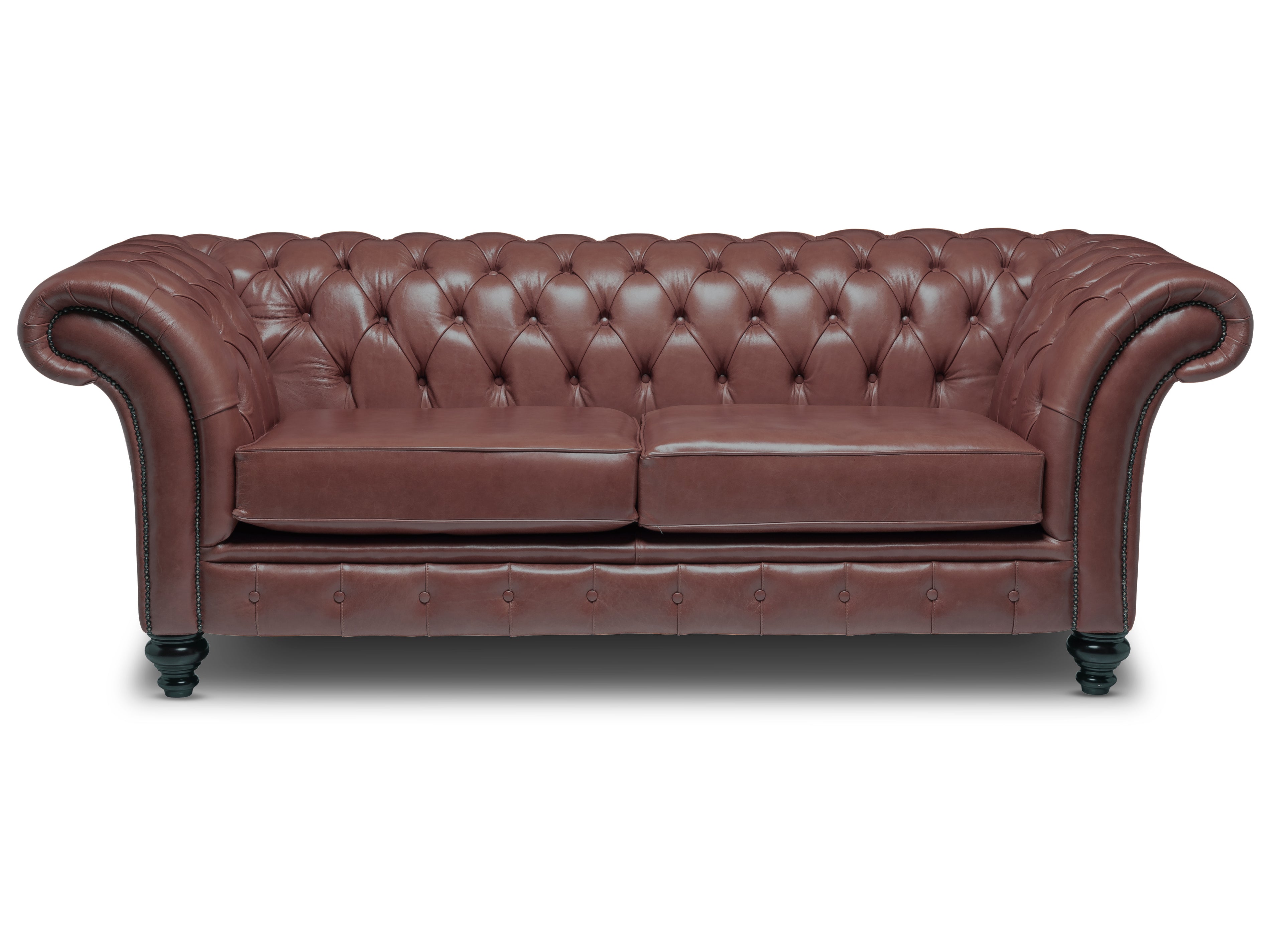 Milano Chesterfield Sofa Old English Ebony Leather