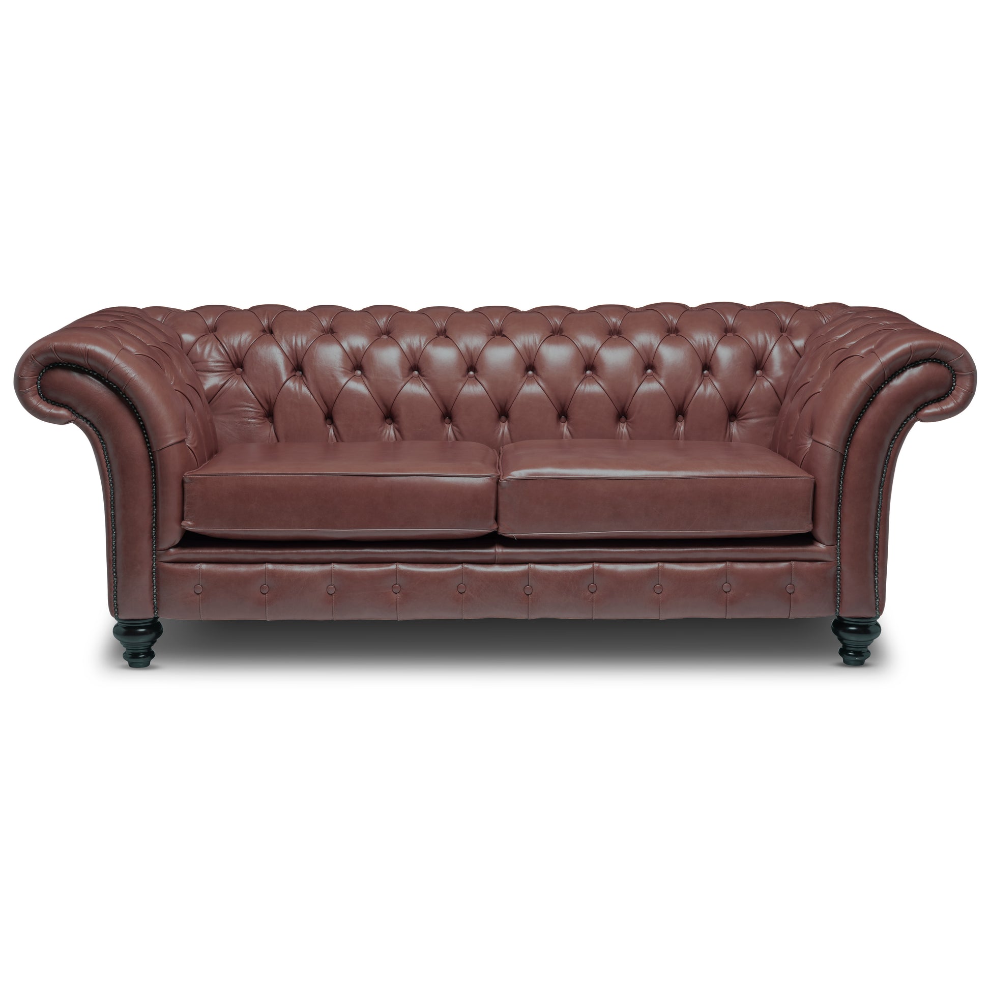 Milano Chesterfield Sofa Old English Ebony Leather