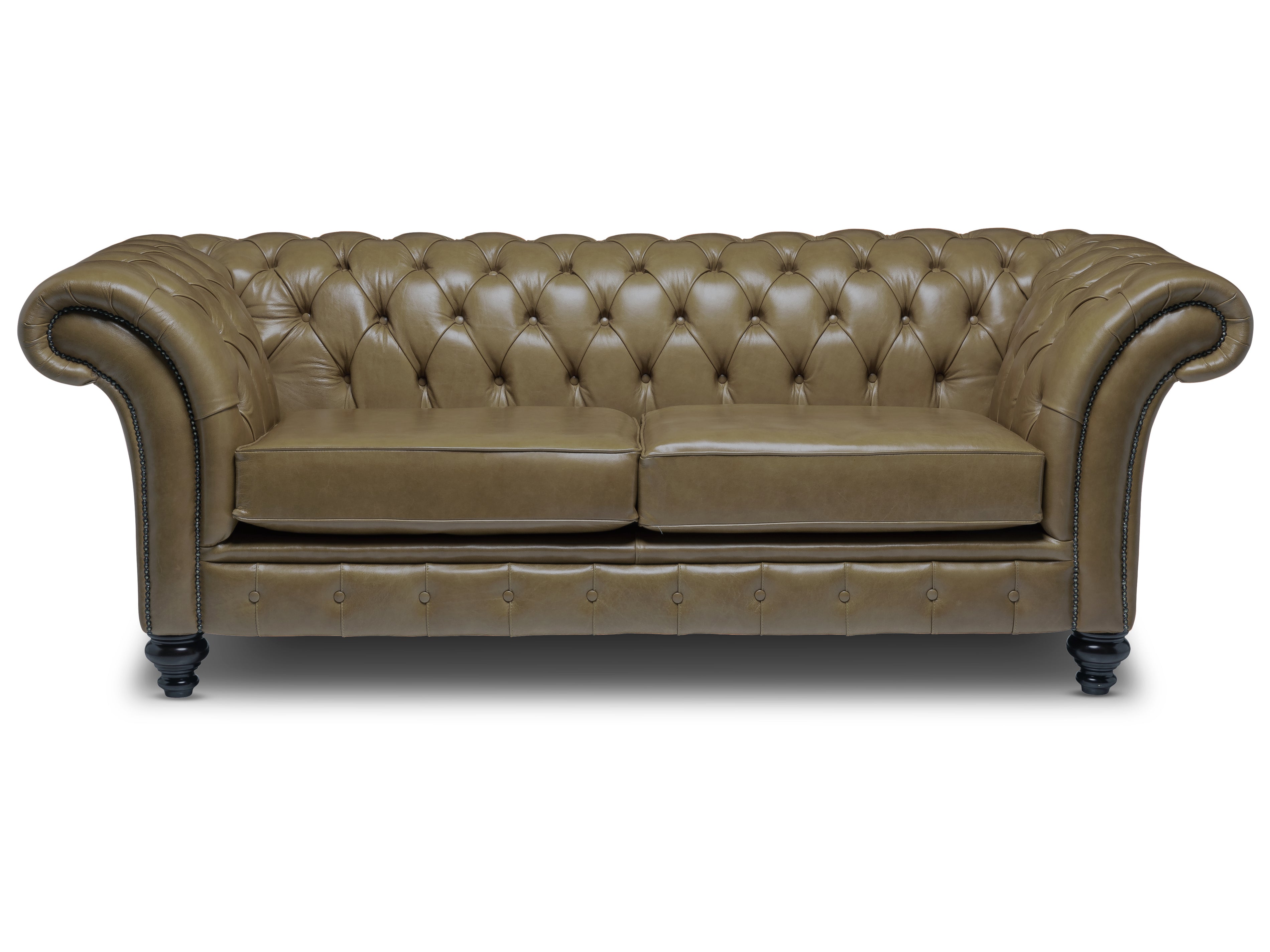 Milano Chesterfield Sofa Old English Jade Leather