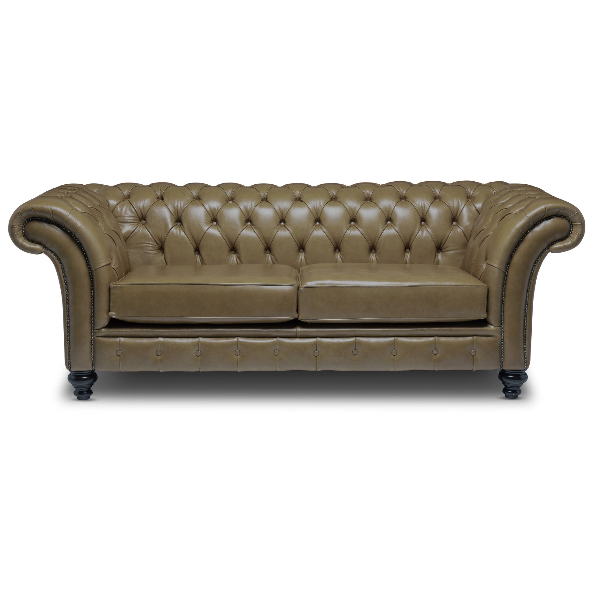 Milano Chesterfield Sofa Old English Jade Leather