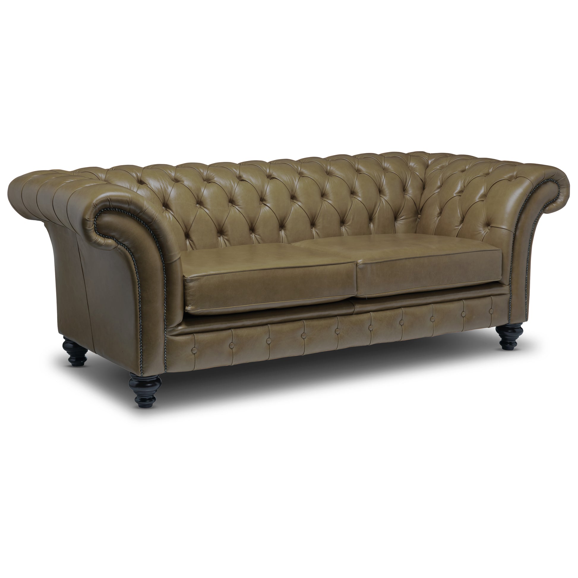 Milano Chesterfield Sofa Old English Jade Leather