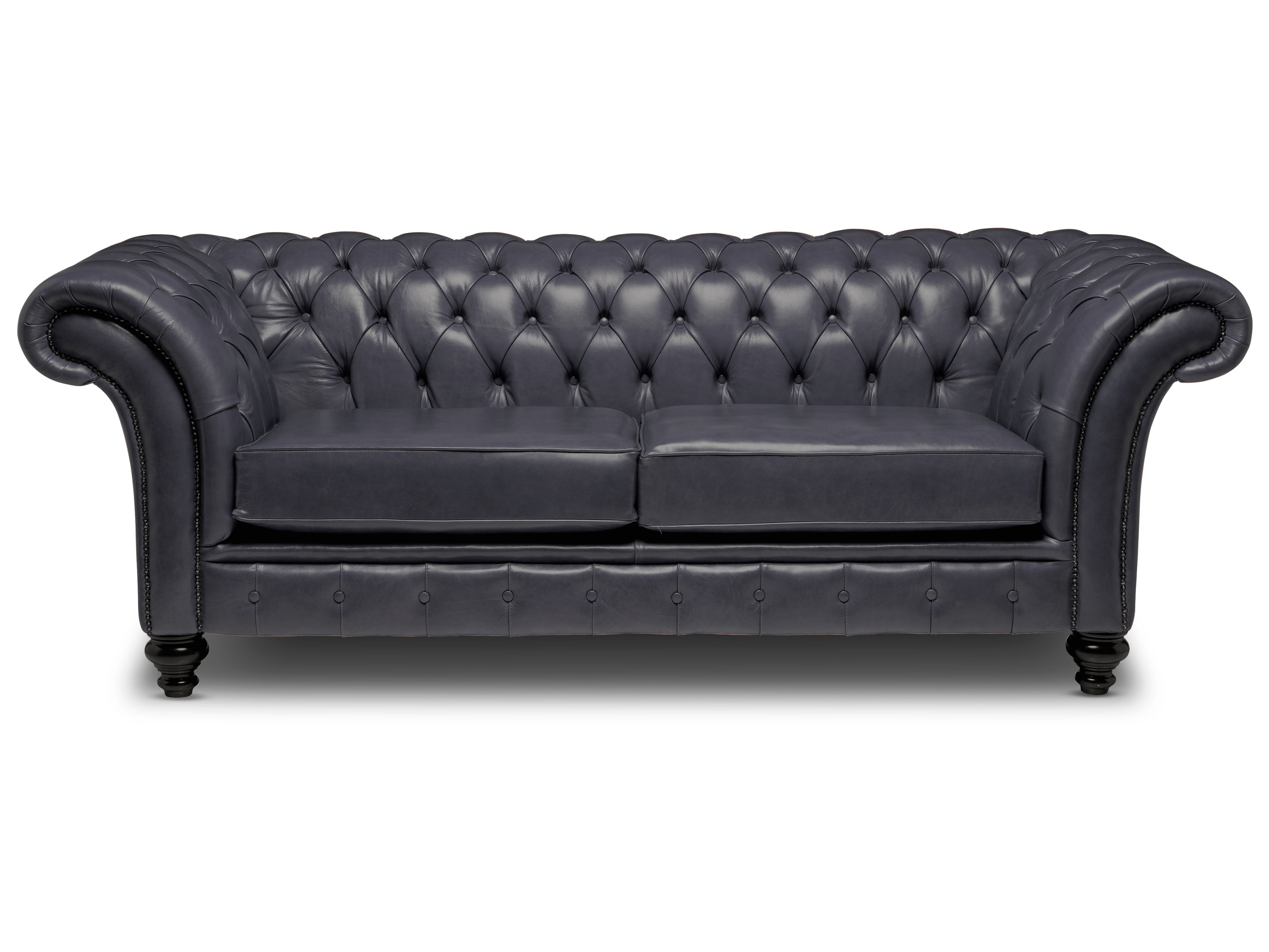 Milano Chesterfield Sofa Old English Onyx Leather