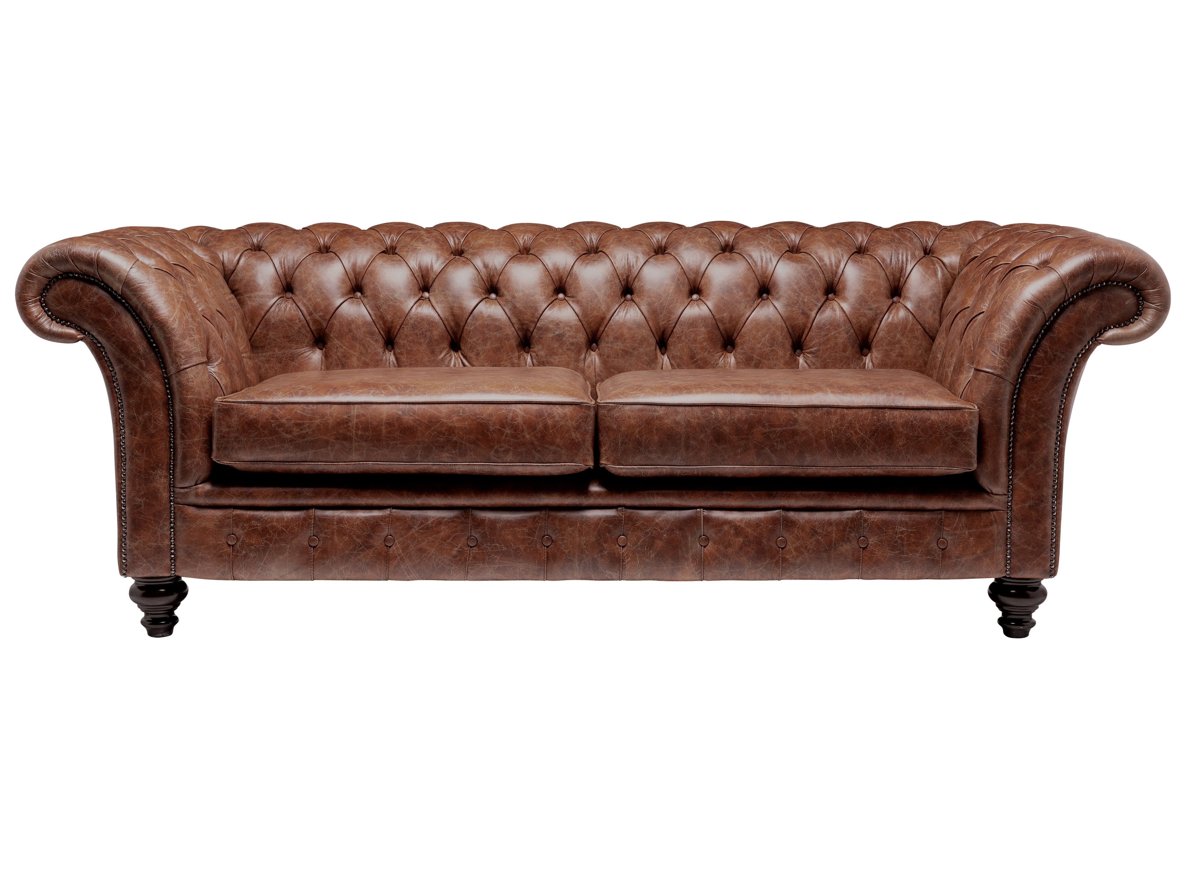 Milano Chesterfield Sofa Vintage Chestnut Leather