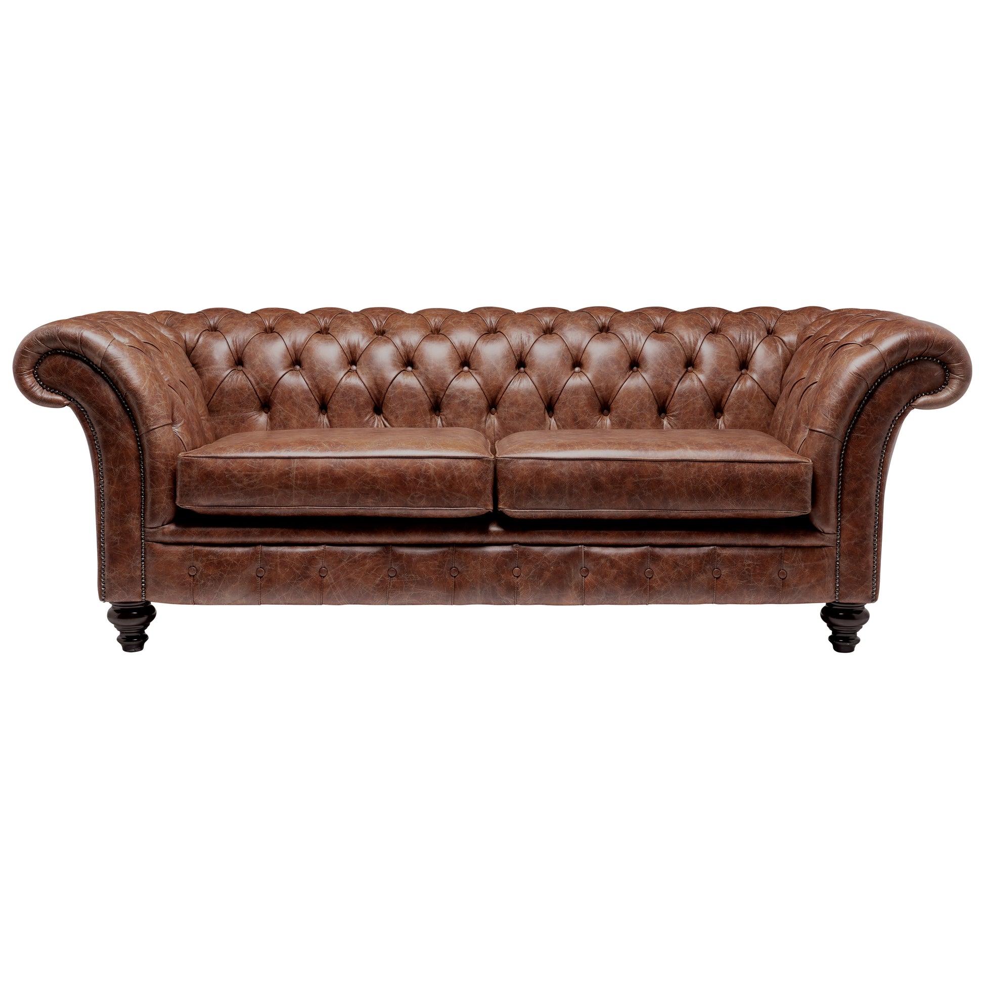 Milano Chesterfield Sofa Vintage Chestnut Leather