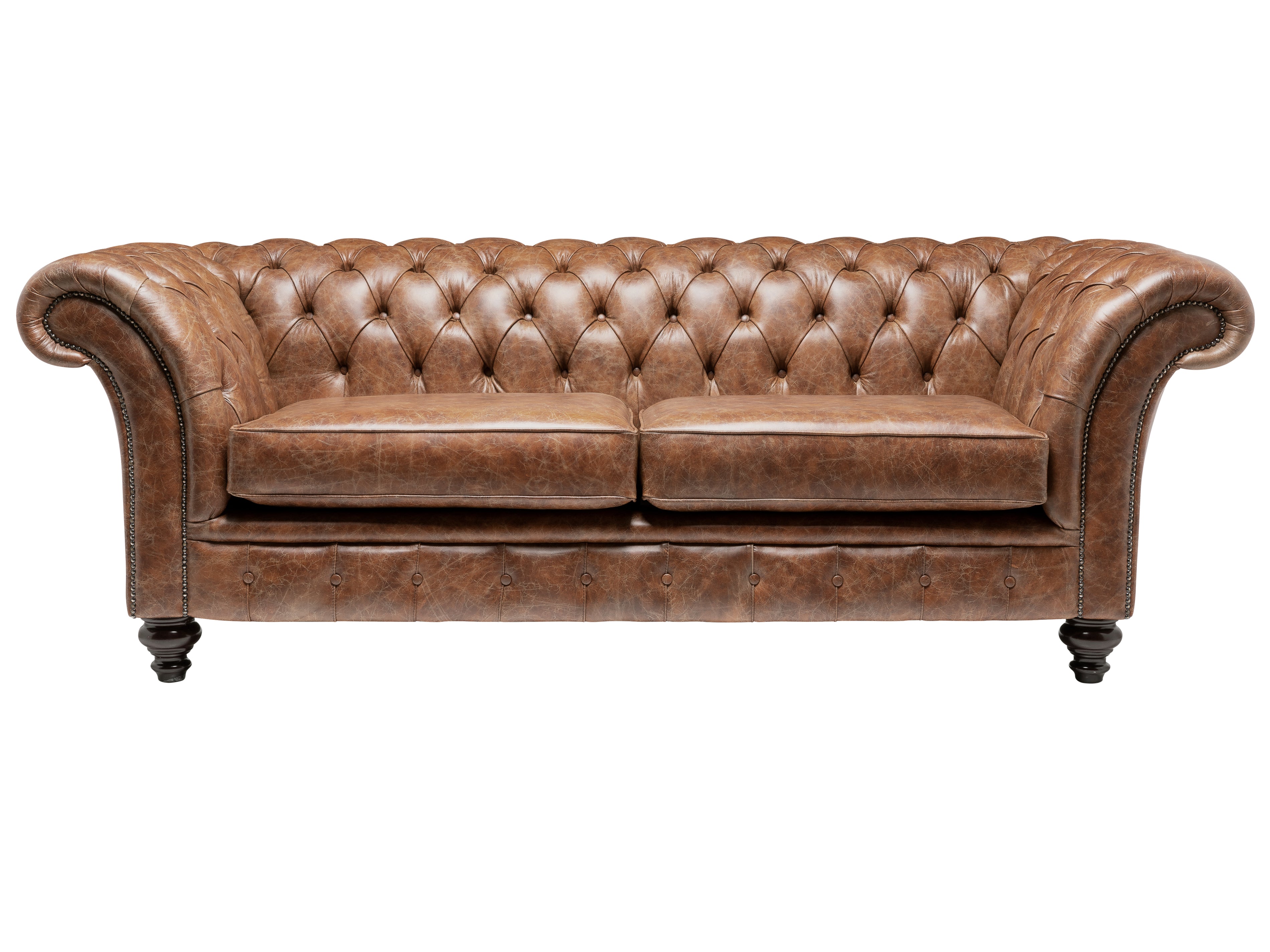 Milano Chesterfield Sofa Vintage Cognac Leather