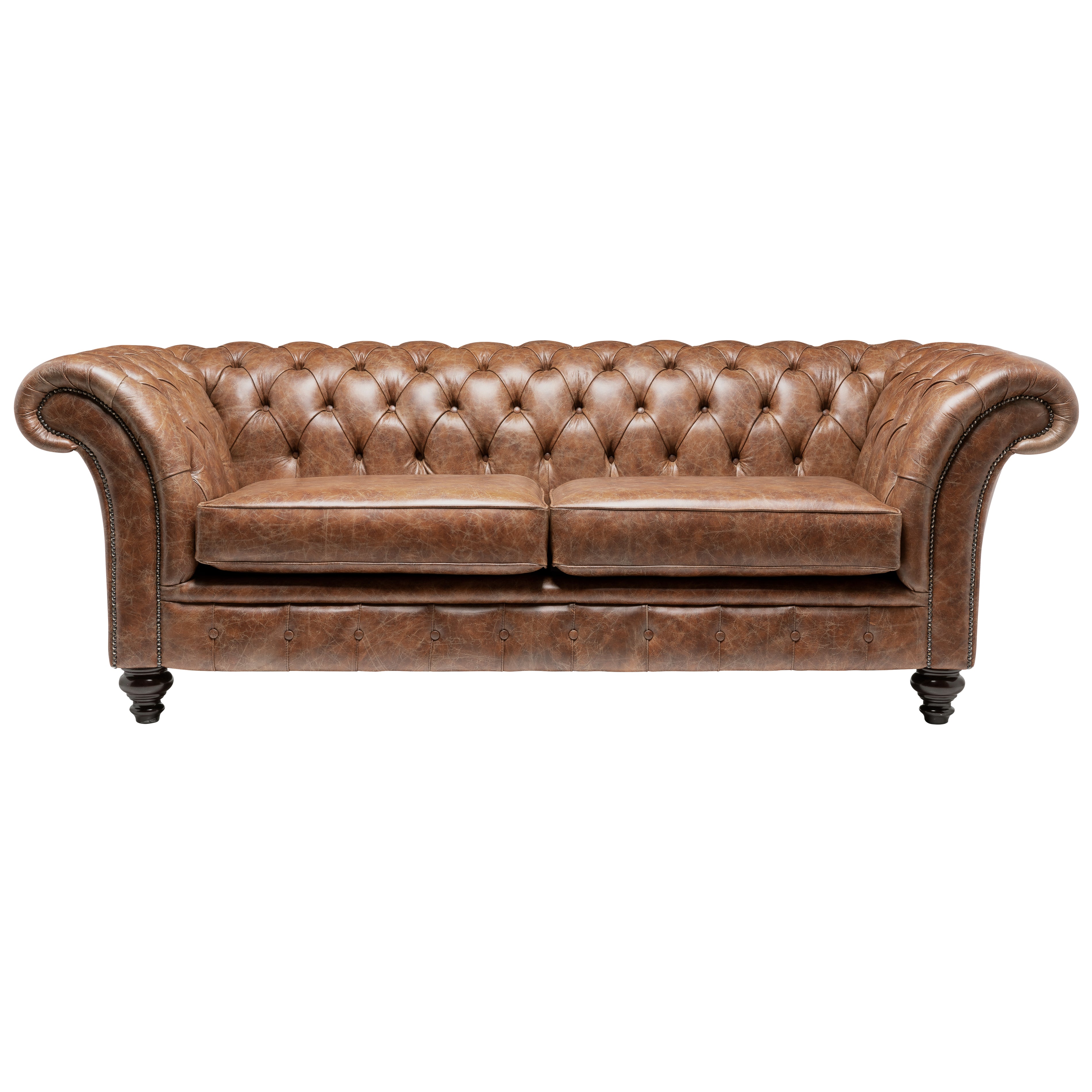 Milano Chesterfield Sofa Vintage Cognac Leather