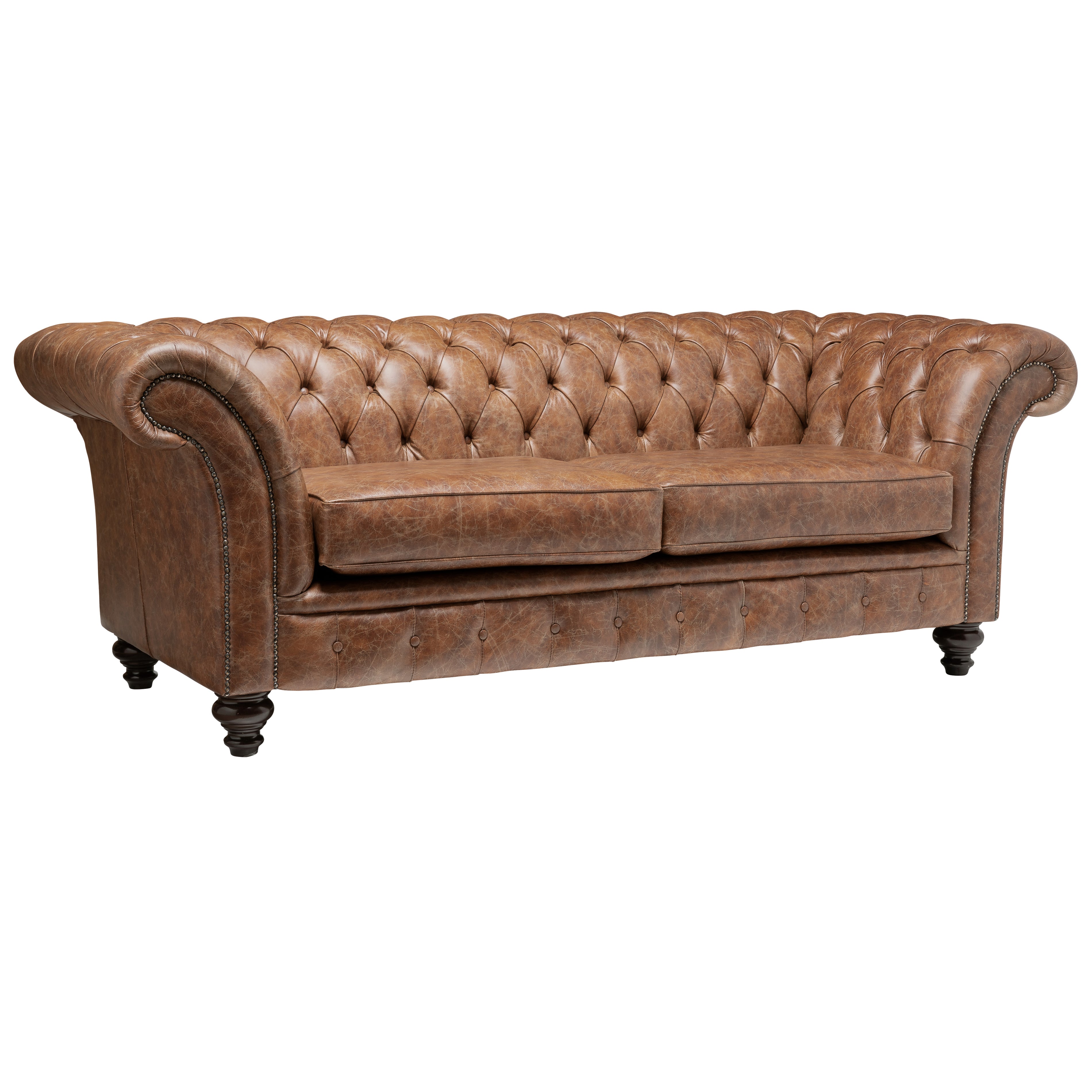 Milano Chesterfield Sofa Vintage Cognac Leather