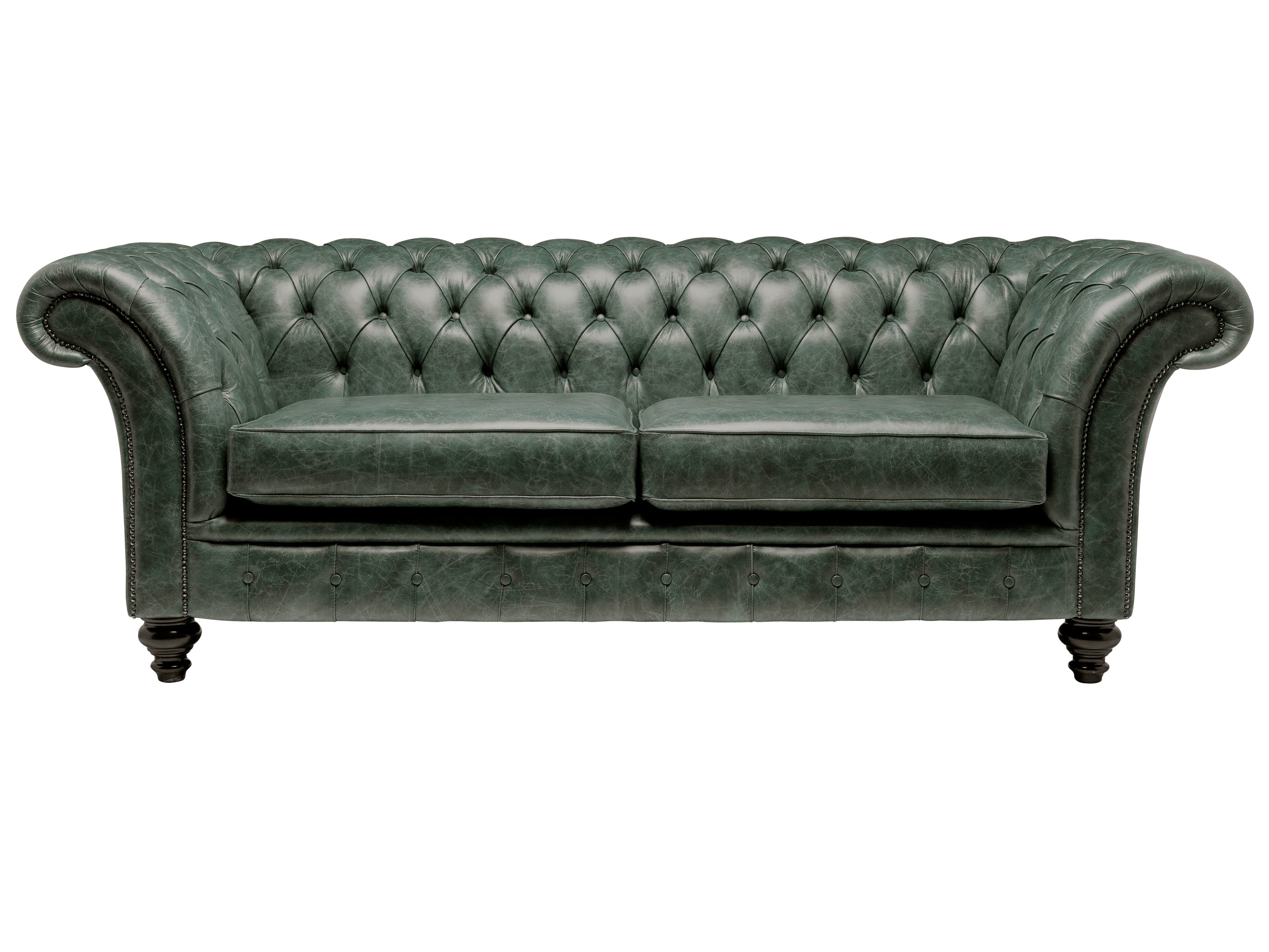 Milano Chesterfield Sofa Vintage Green Leather