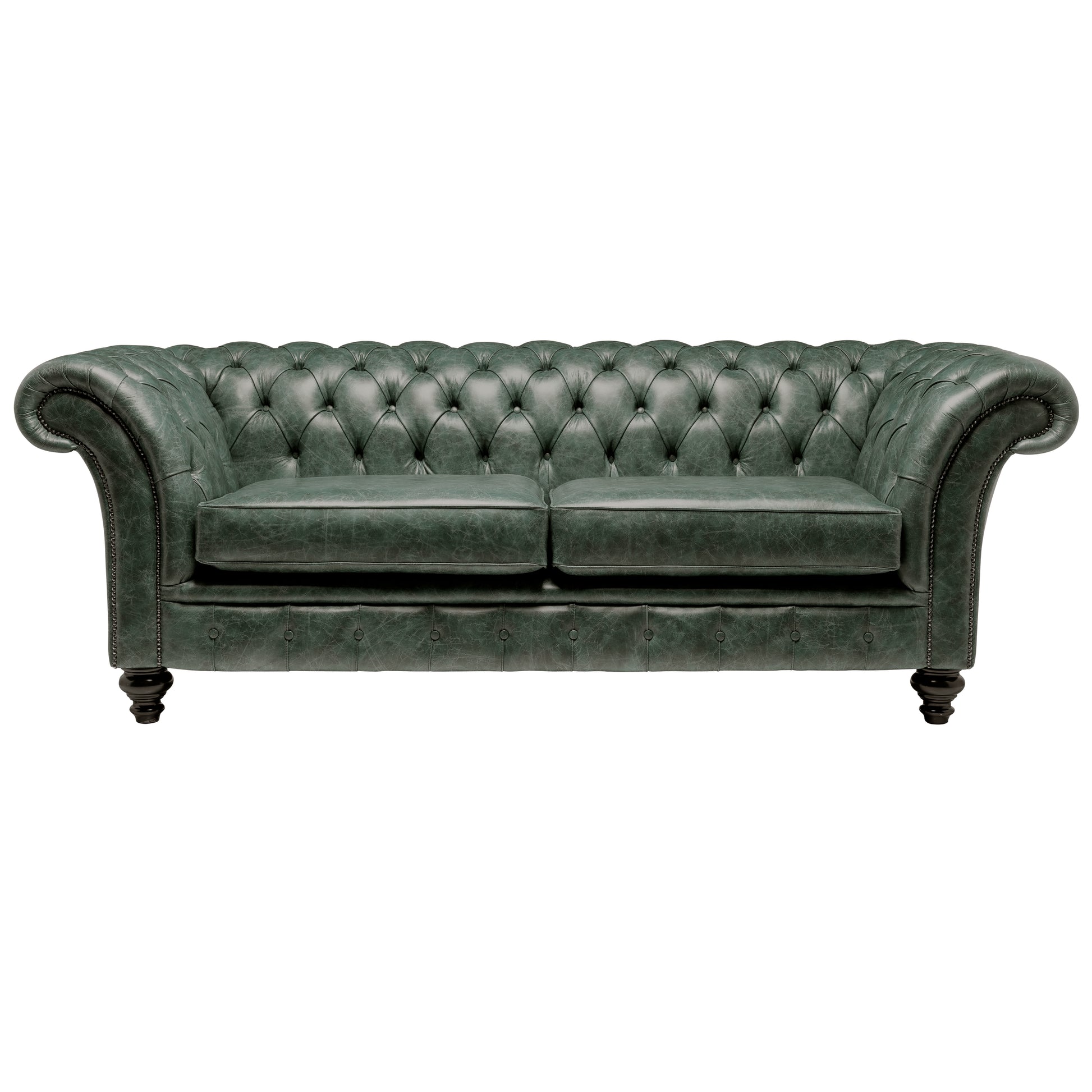 Milano Chesterfield Sofa Vintage Green Leather